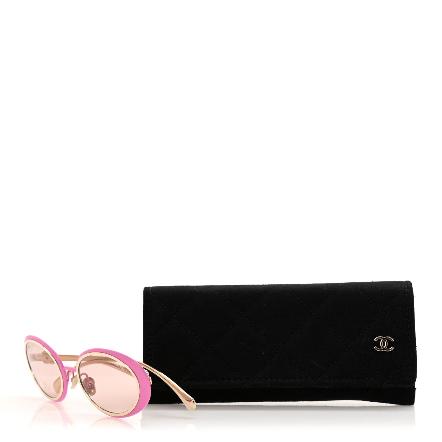 Metal Oval Pearl Sunglasses 71708 Pink