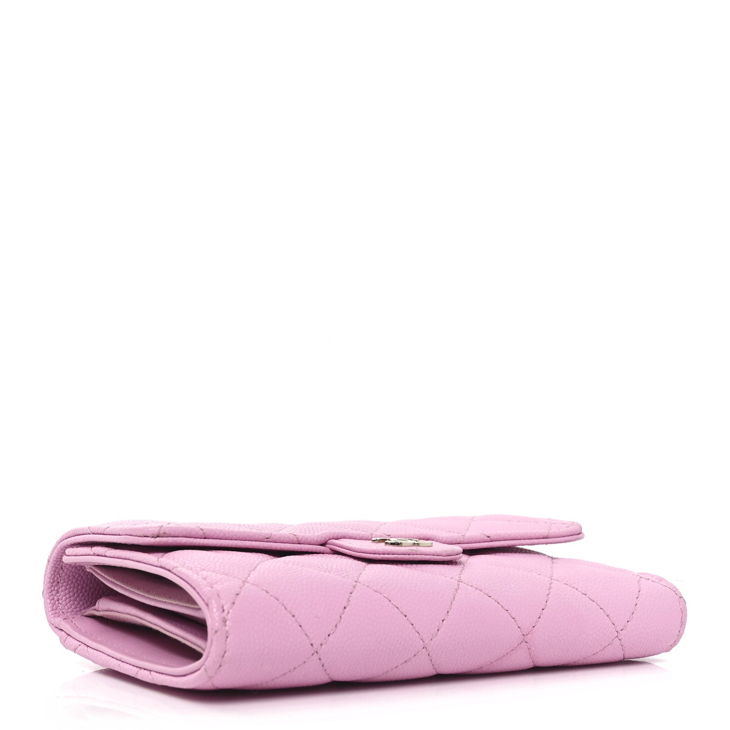 Caviar Quilted Medium Flap Wallet  Lilac
