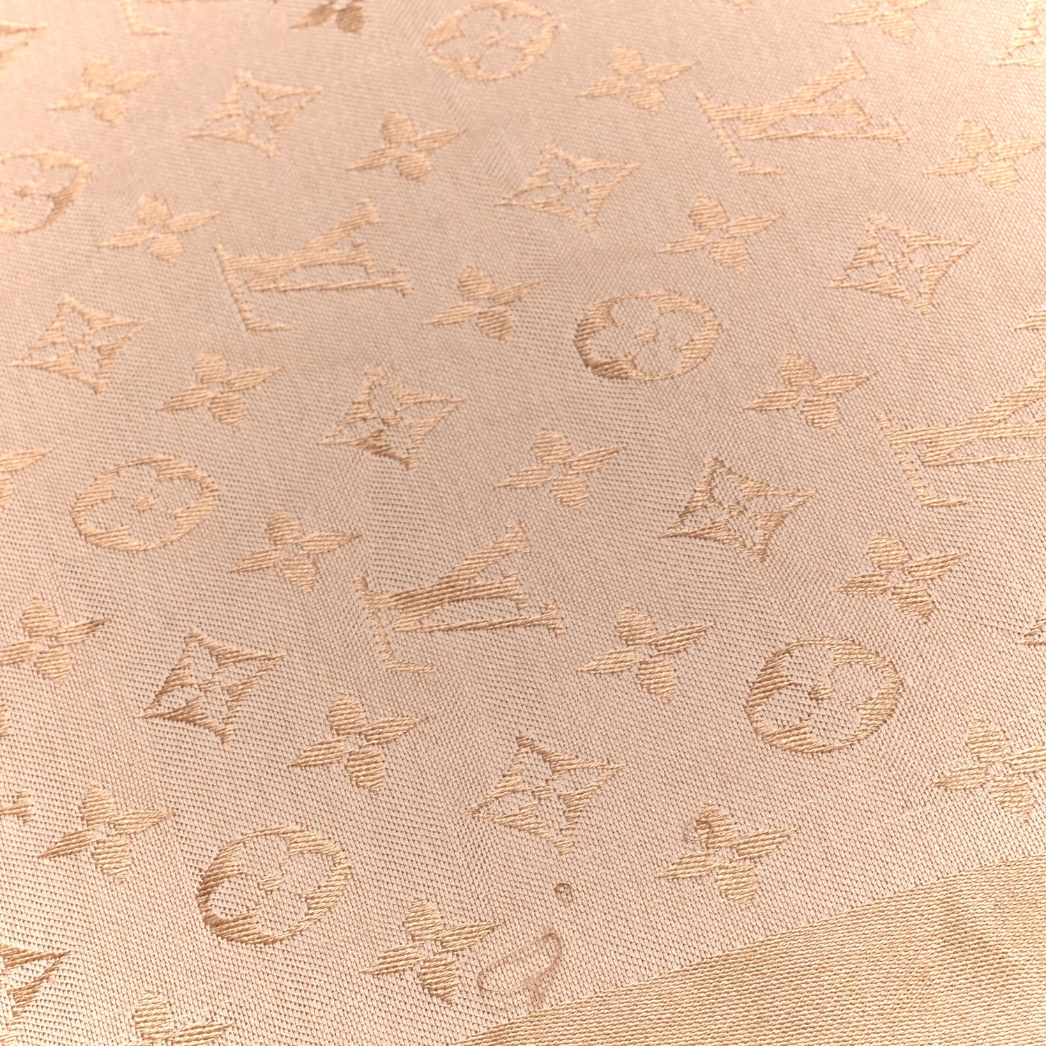 Silk Wool Monogram Denim Shawl  Beige Rose