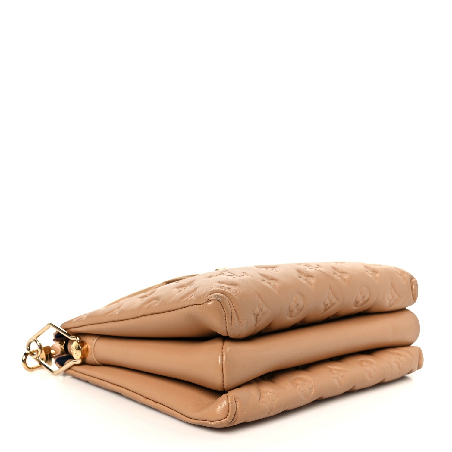 Lambskin Embossed Monogram Coussin PM Camel
