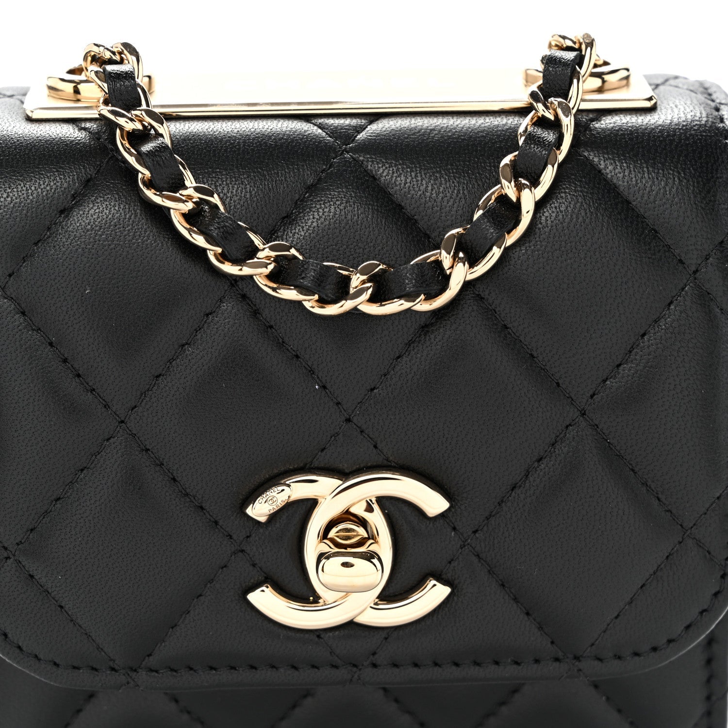 Lambskin Quilted Mini Trendy CC Clutch With Chain Red