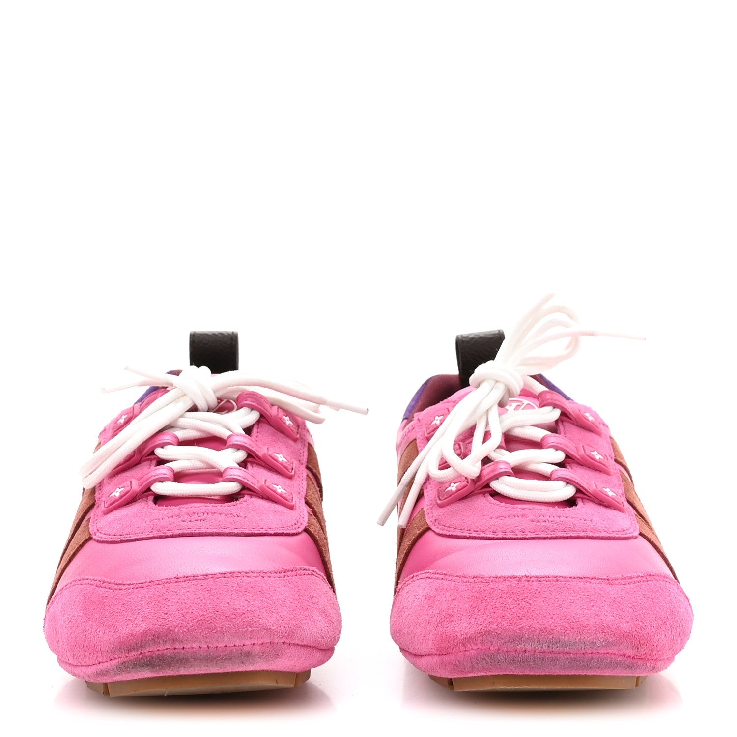 Suede Calfskin LV Sneakerina Sneakers 37 Fuchsia Pink