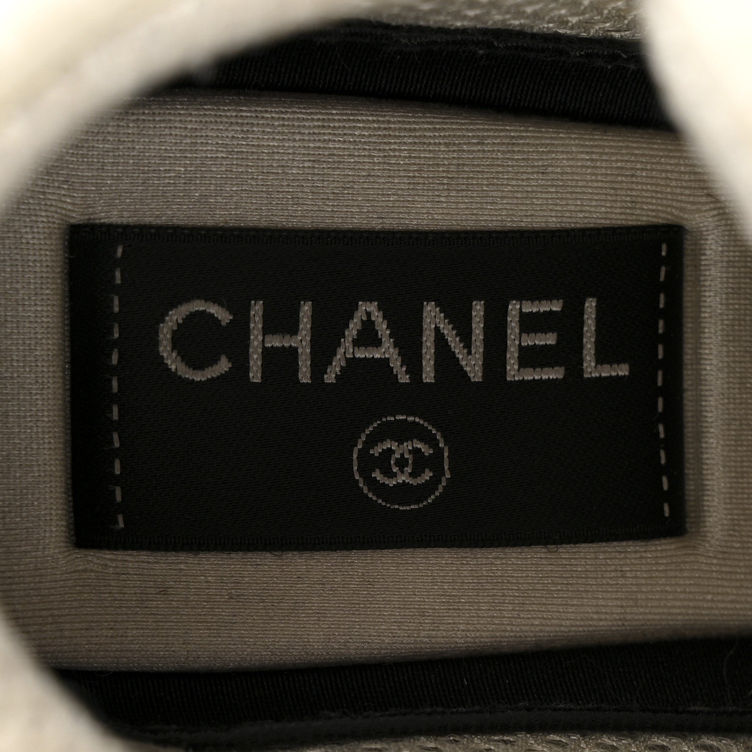 Nylon Suede Calfskin CC Sneakers 37 White Dark Grey