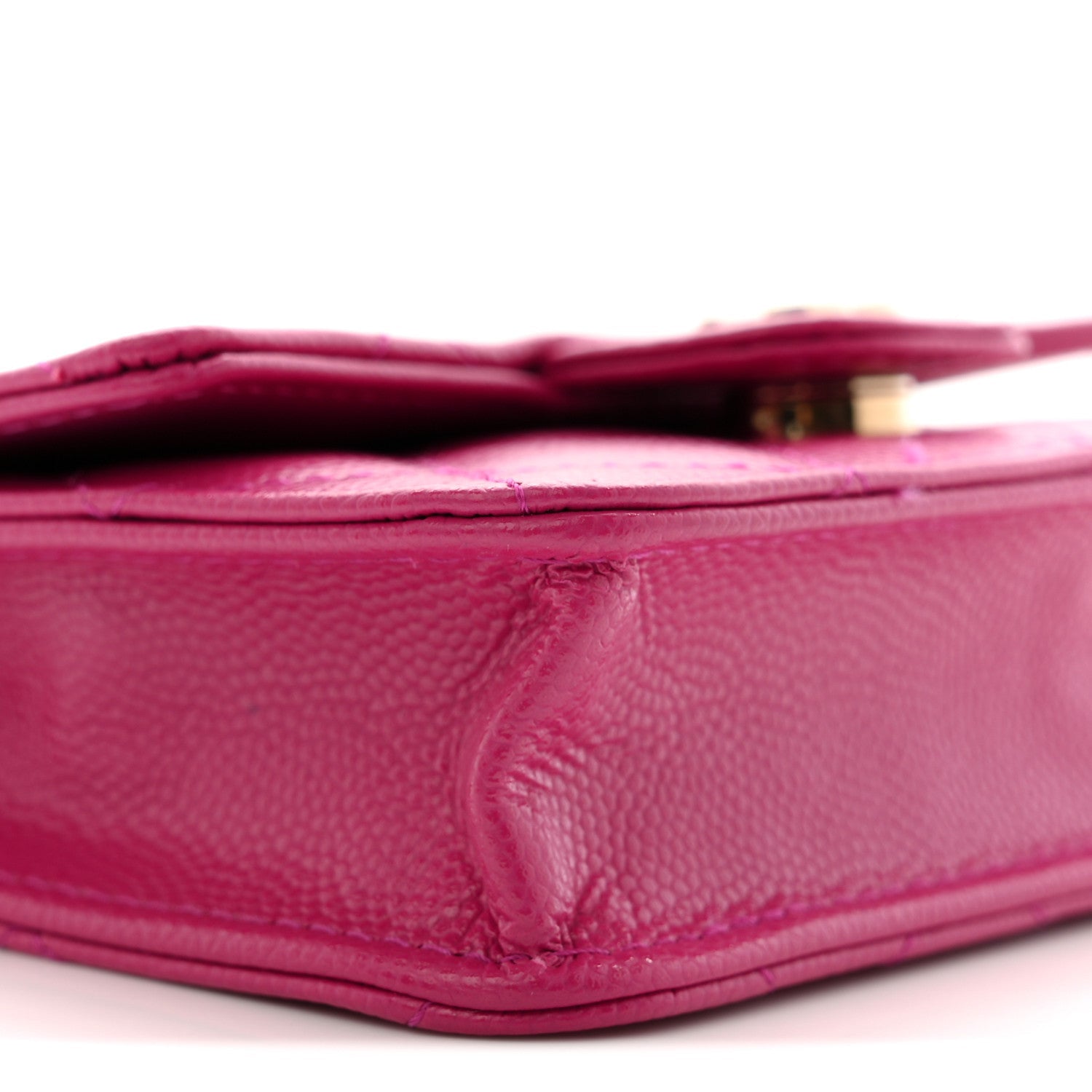 Caviar Quilted Mini Chain Bag Dark Pink