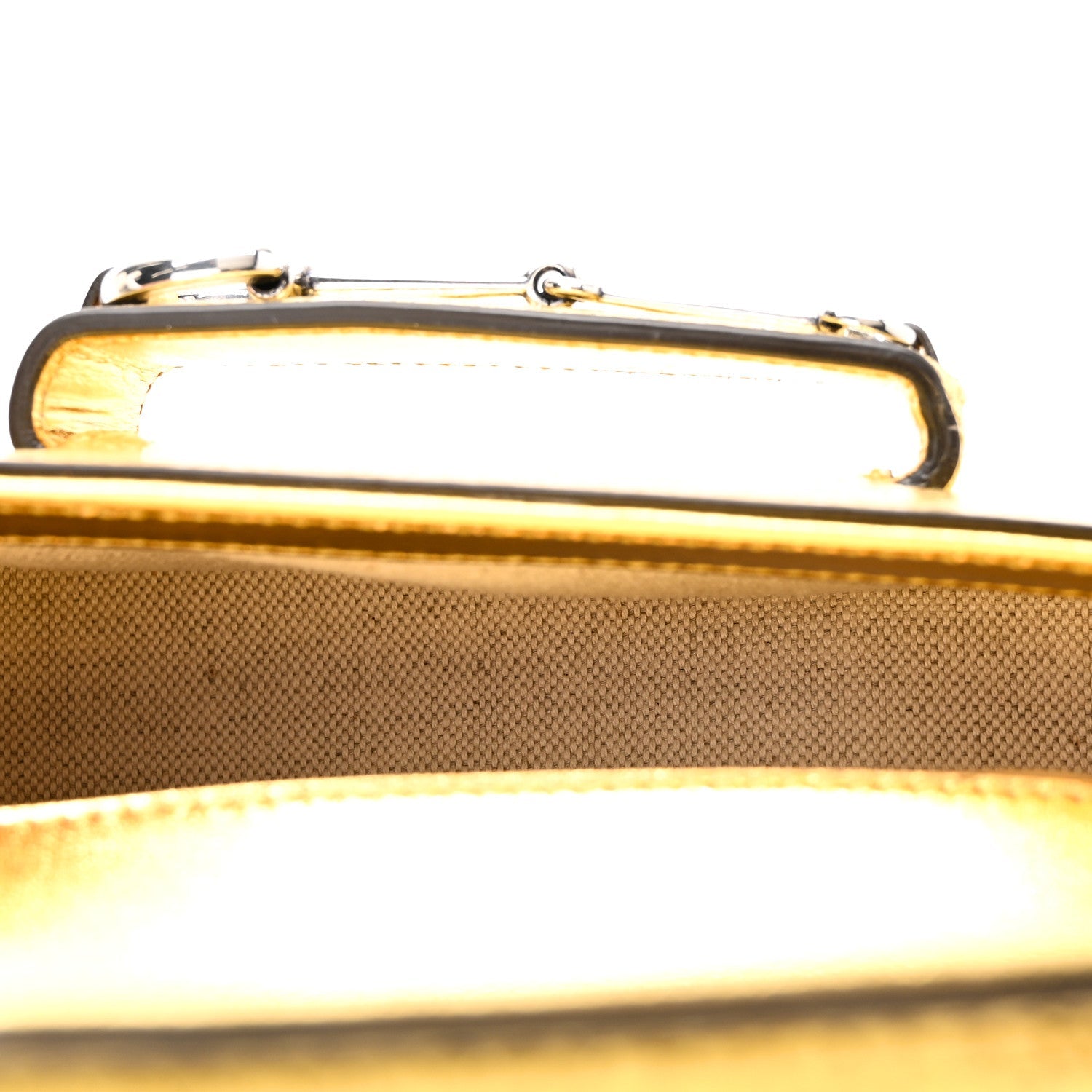 Metallic Calfskin Mini Horsebit 1955 Asymmetric Shoulder Bag Gold