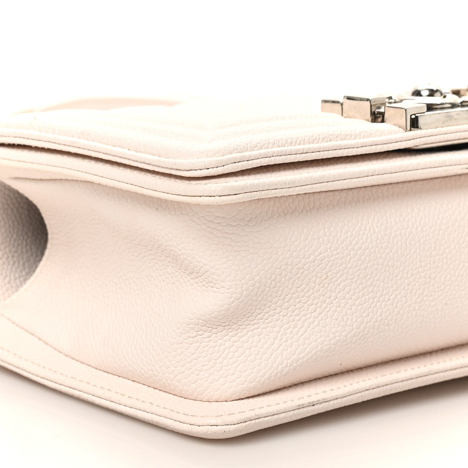Caviar Quilted Small Boy Flap White