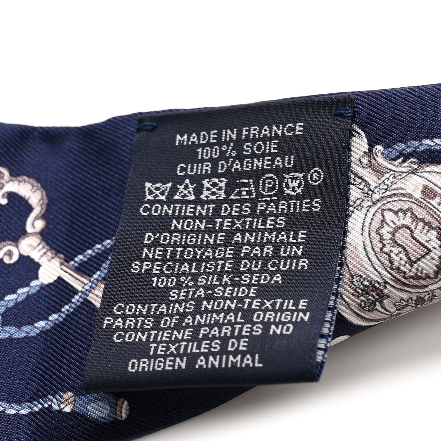 Silk Metallic Agneau Les Cles A Pois Fringed Twilly Bleu Marine Gris Argent Multicolor