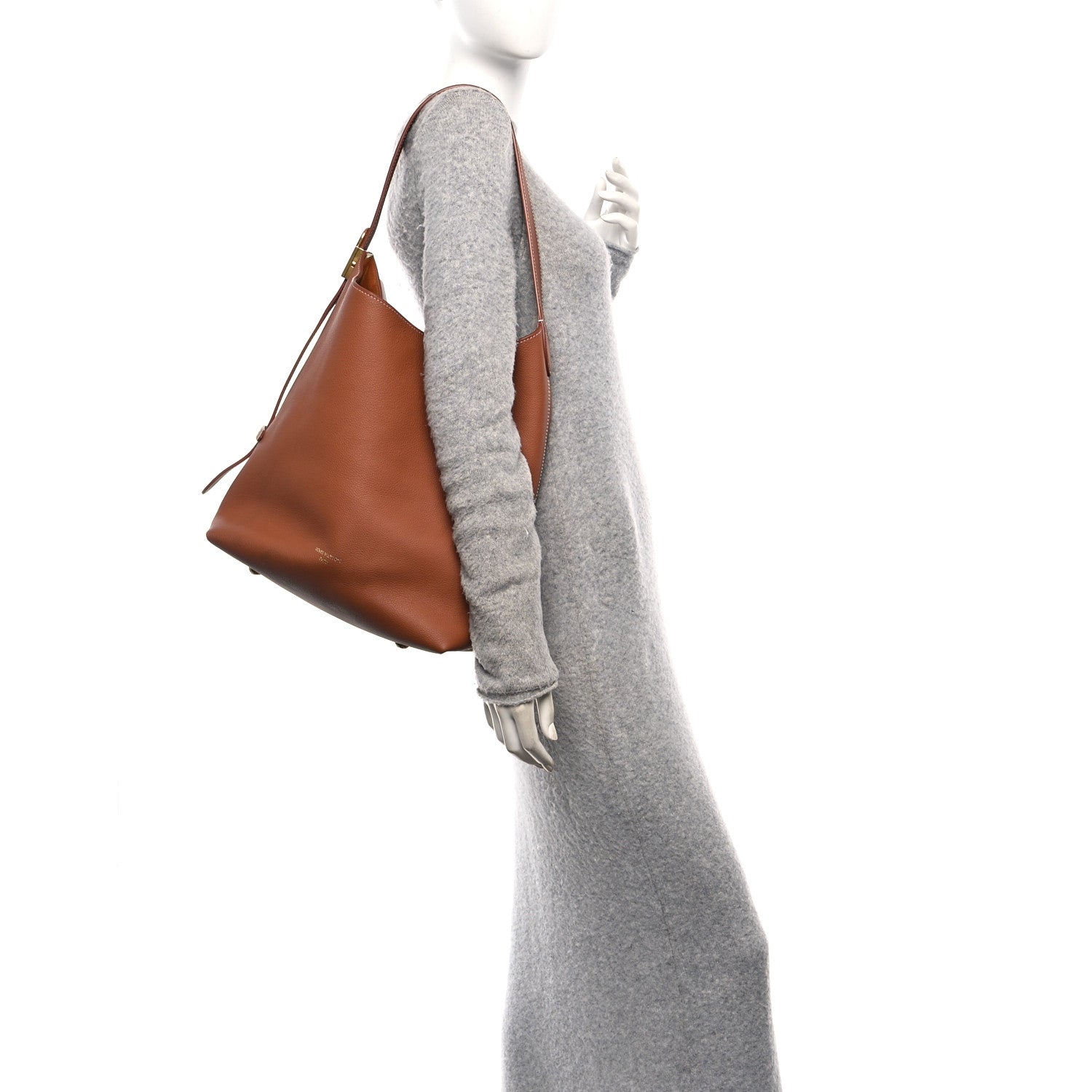 Grained Calfskin Low Key Hobo MM Cognac