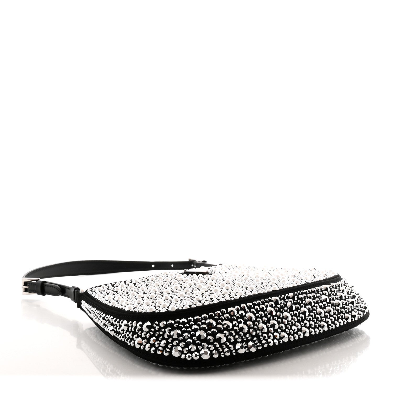 Satin Crystal Cleo Adjustable Strap Shoulder Bag Metal