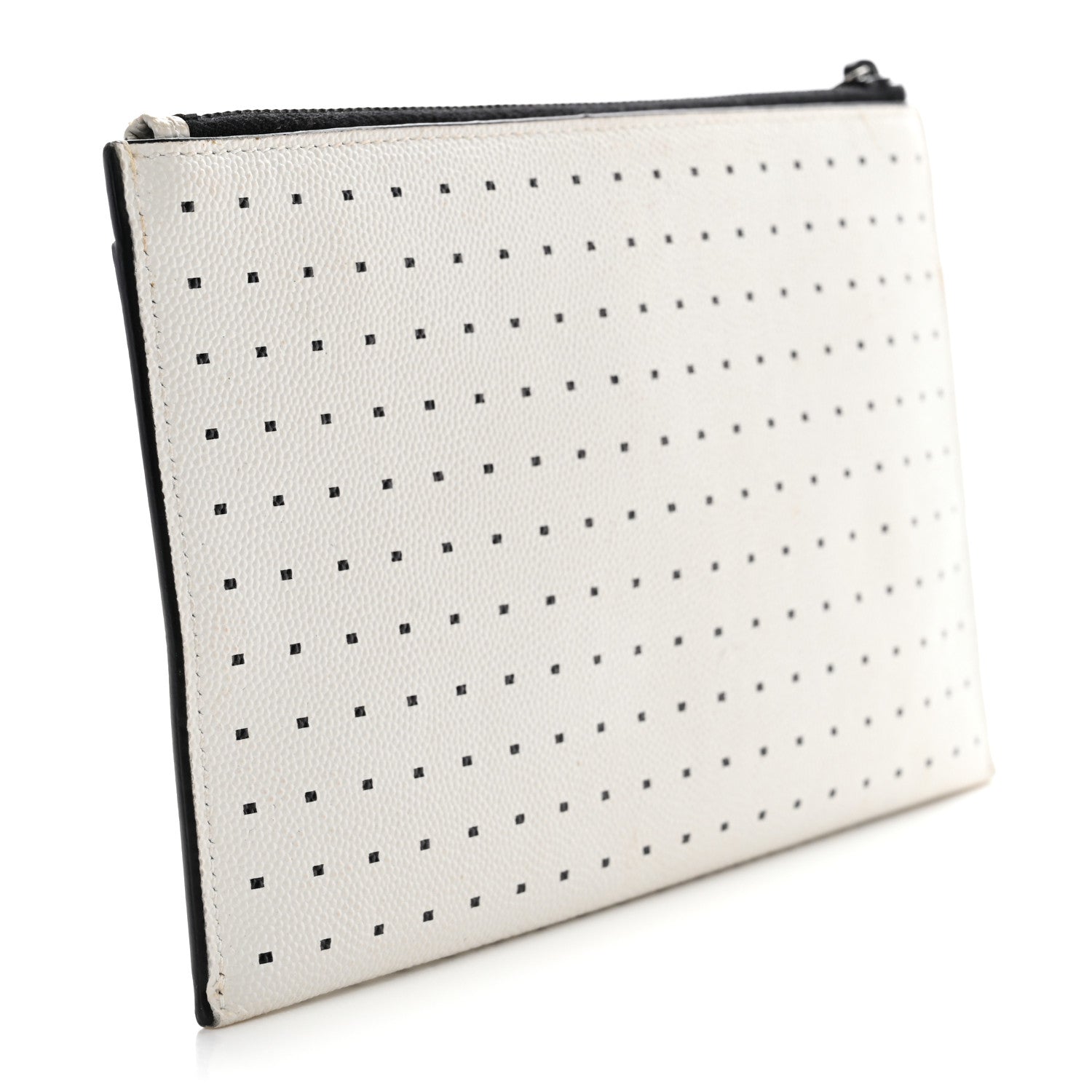 Grain De Poudre Square Dot Monogram Bill Pouch White Black