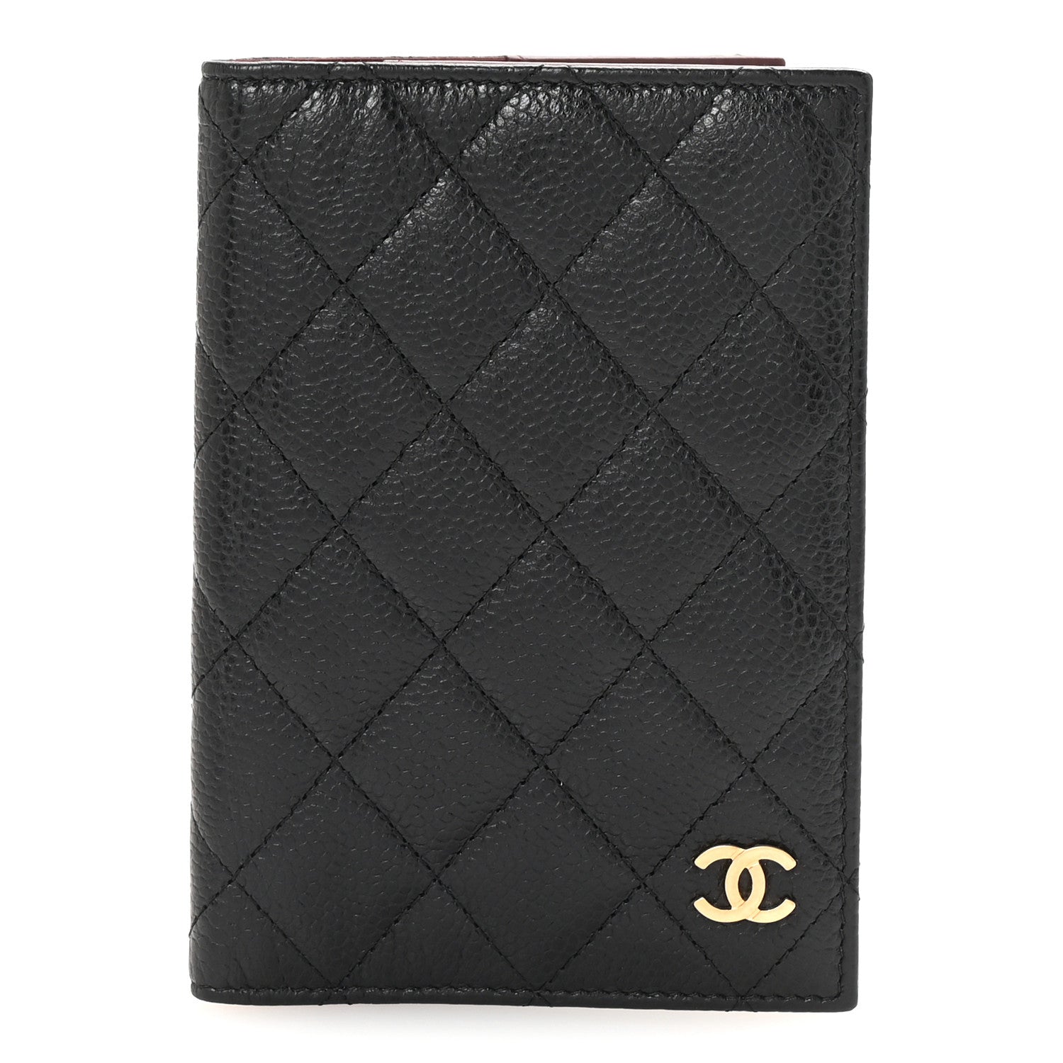 Caviar Quilted Passport Holder Black
