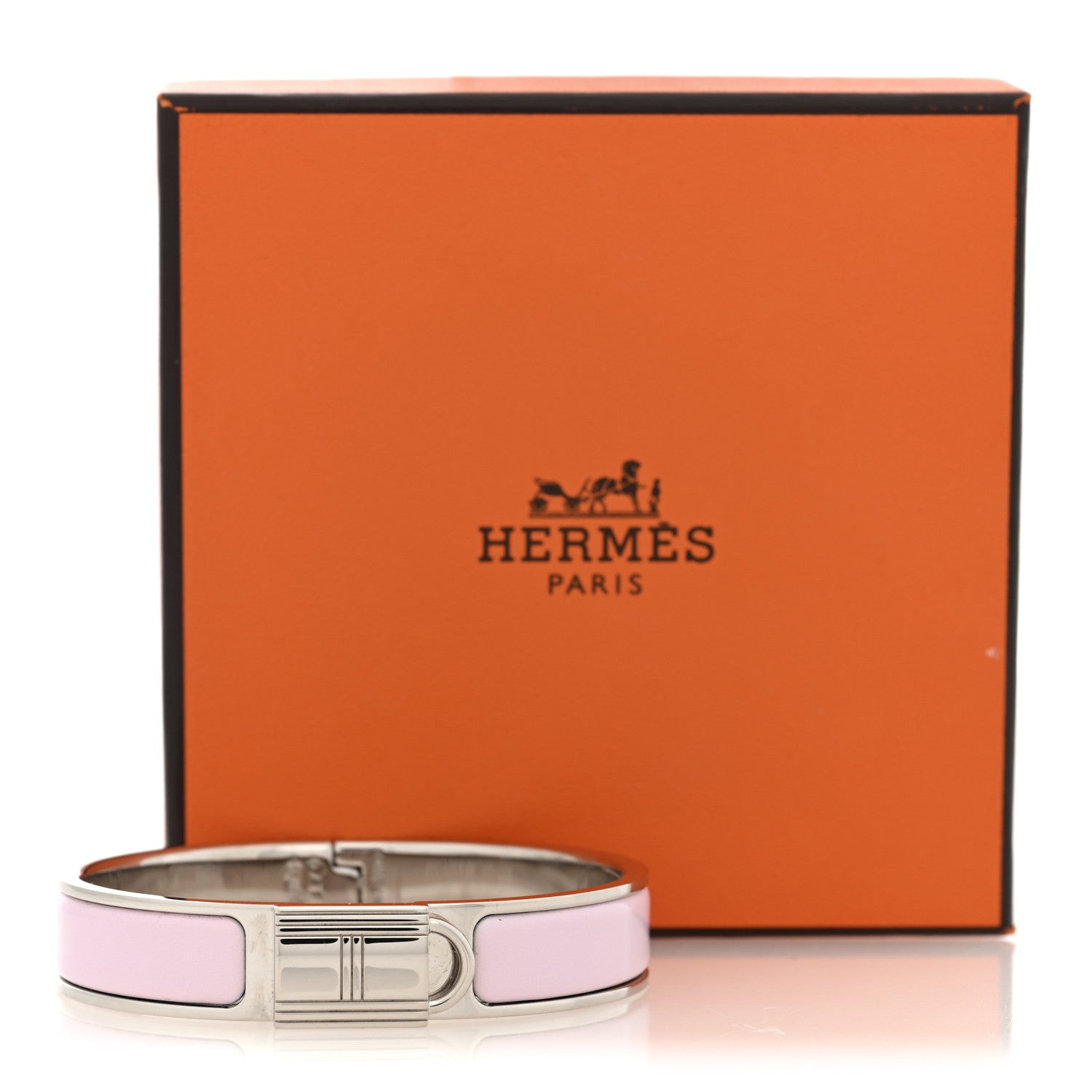Enamel Narrow Clic Cadenas Bracelet PM Rose Dragee