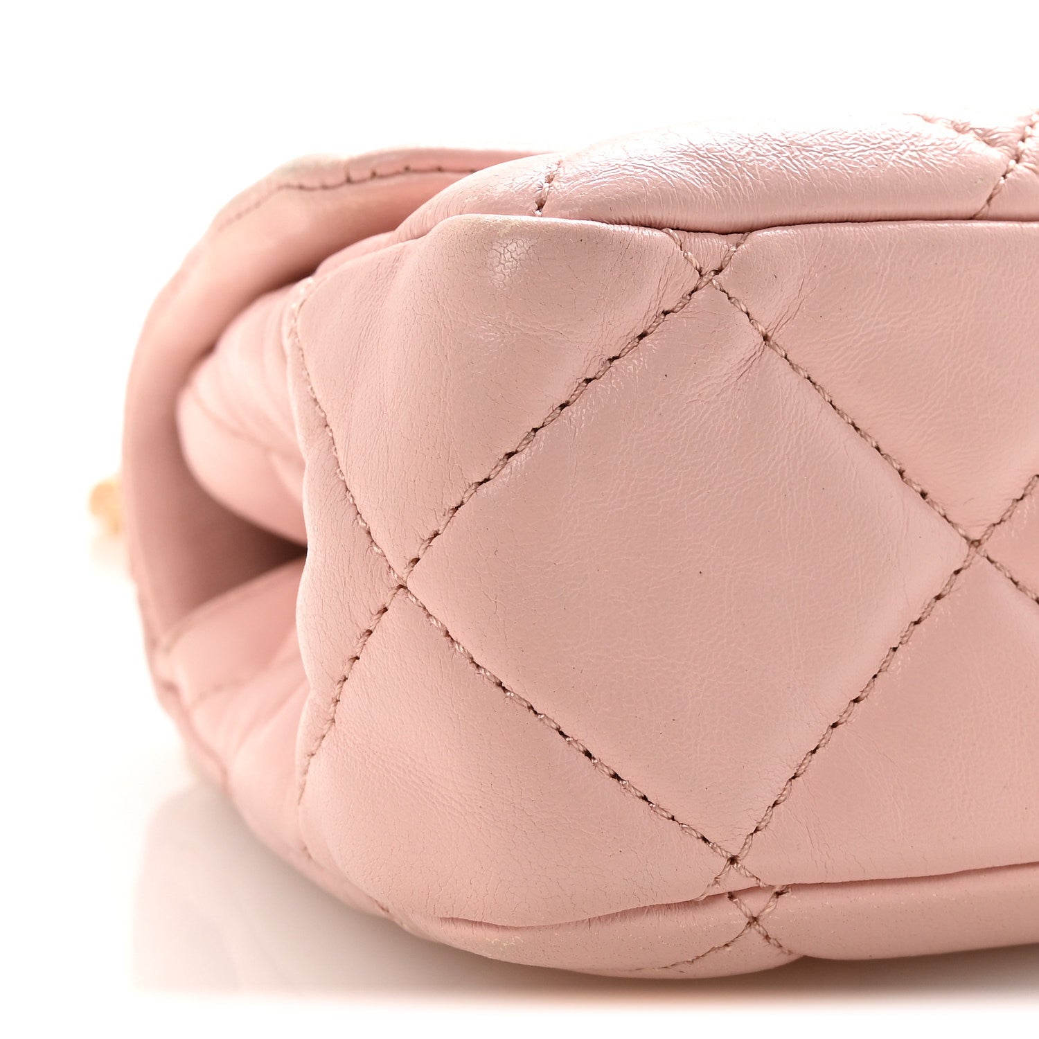 Lambskin Quilted Mini Heart Charms Flap Light Pink