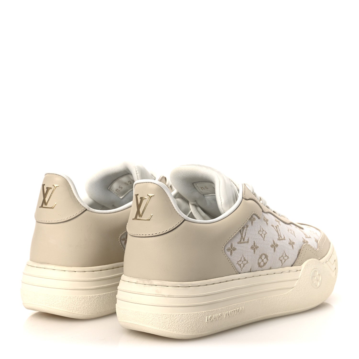 Canvas Calfskin Monogram LV Groovy Platform Sneakers 39 Beige