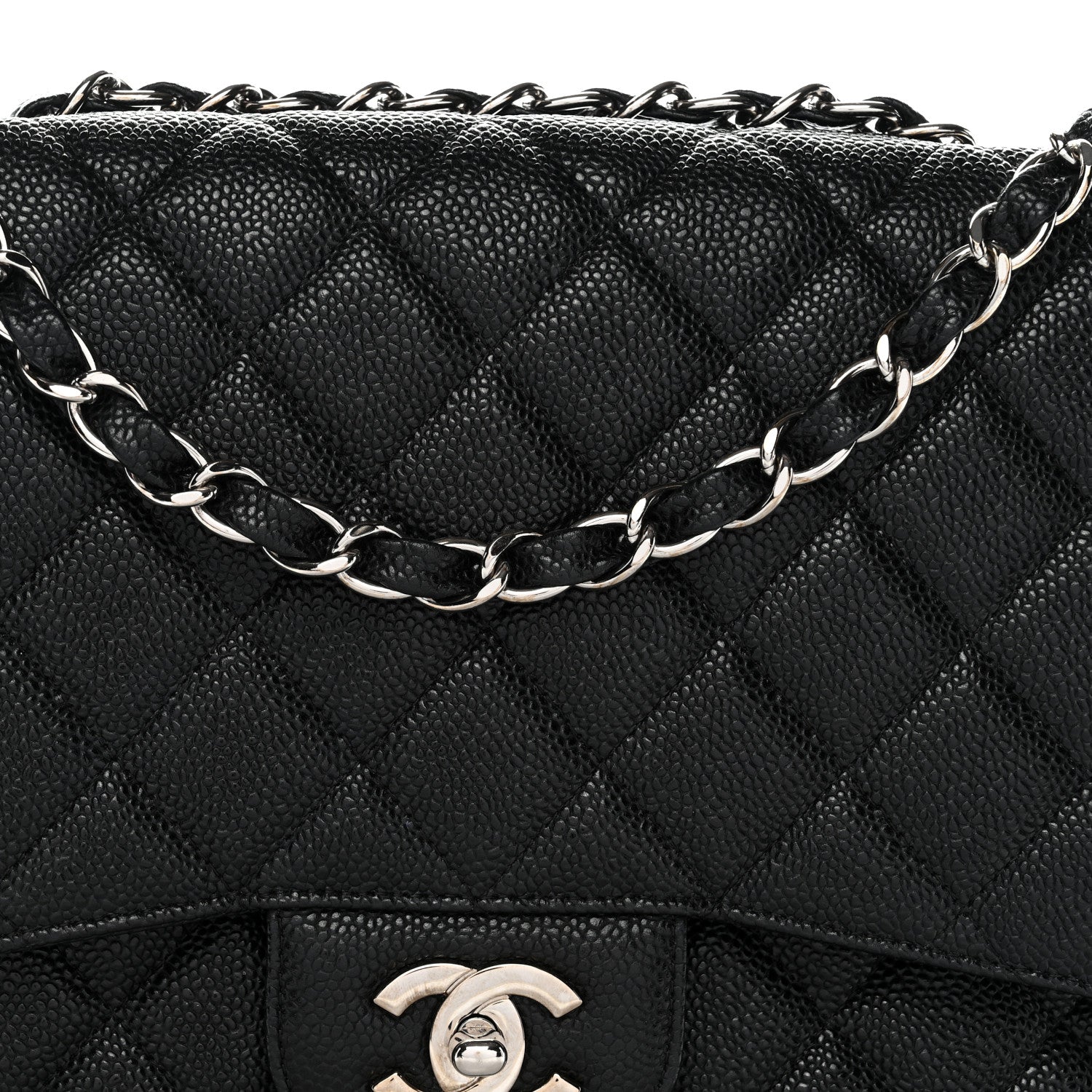 Caviar Quilted Jumbo Single Flap Black