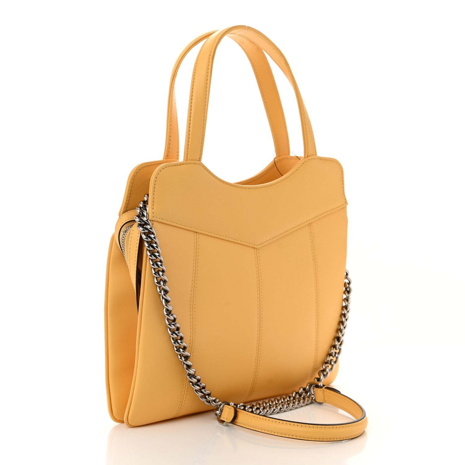 Senna Calfskin Petite GG Small Tote Bag Sunny Yellow