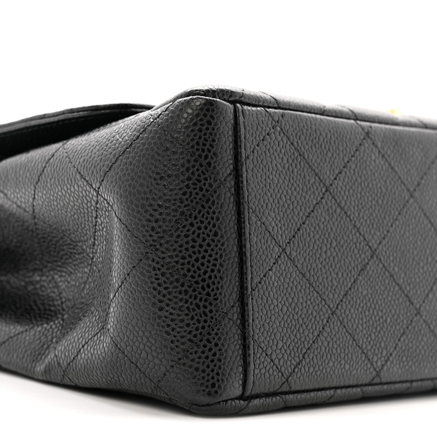 Caviar Quilted Maxi Double Flap  Black