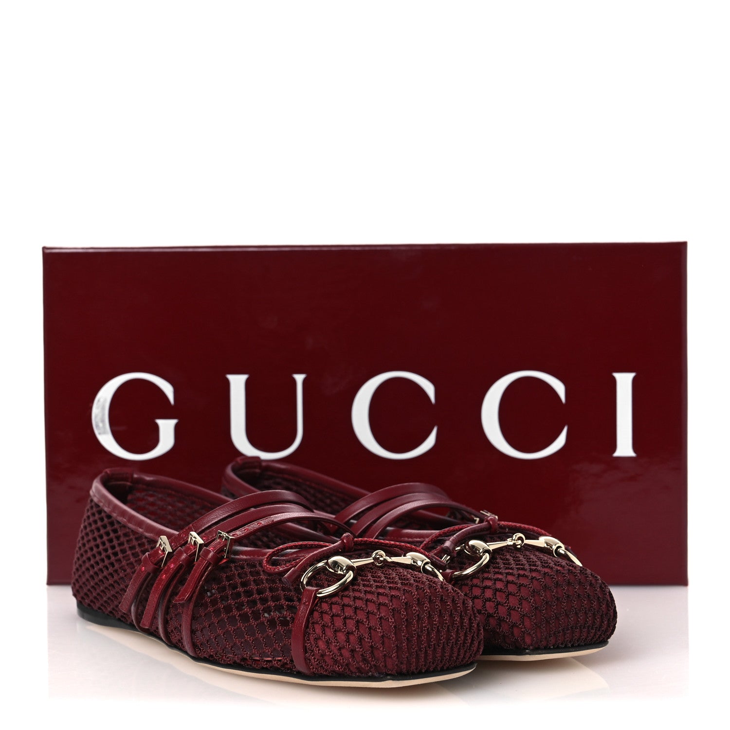 Video Net Nappa Horsebit Ballerina Flats 38 Rosso Ancora