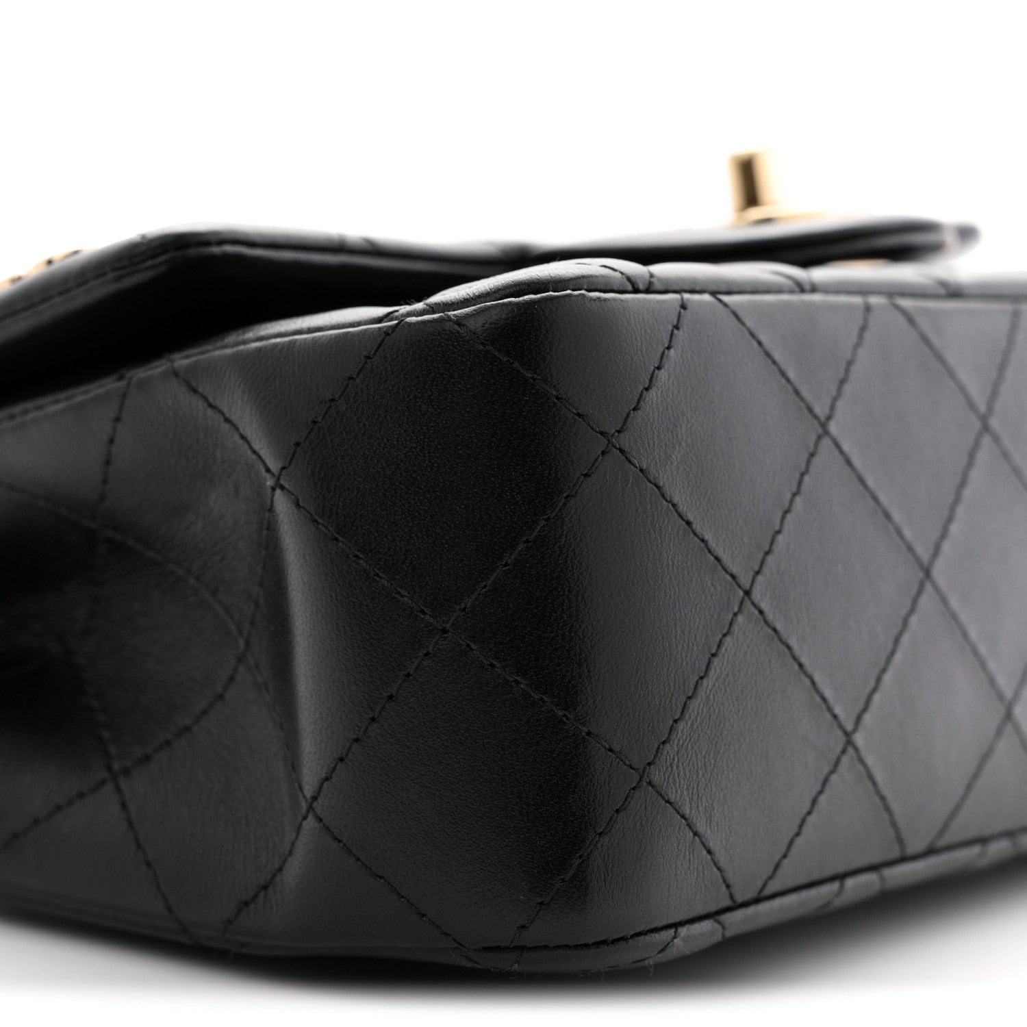 Lambskin Quilted Hollywood Charms Mini Rectangular Flap Black