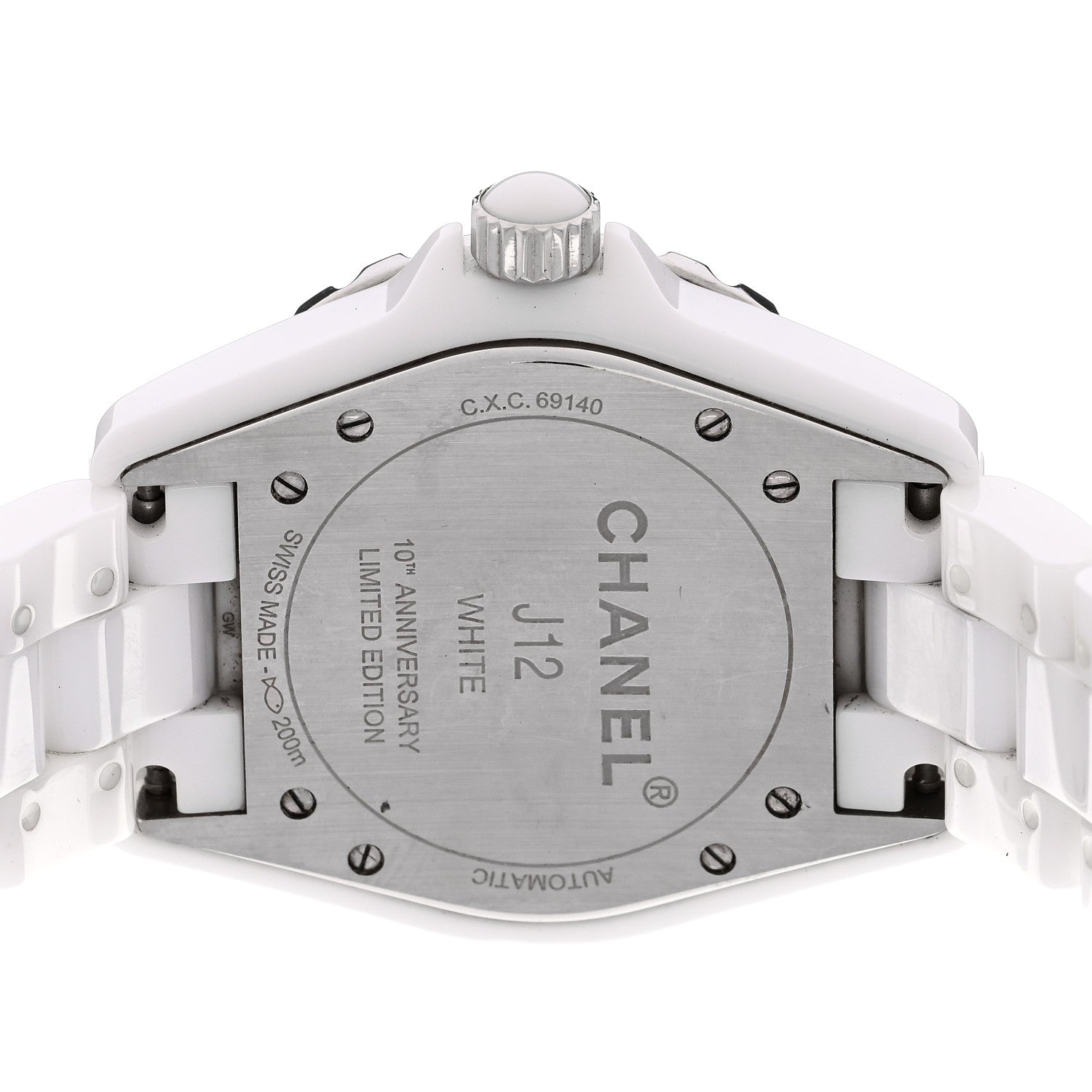 Stainless Steel Ceramic 38mm J12 Phantom Automatic Watch White