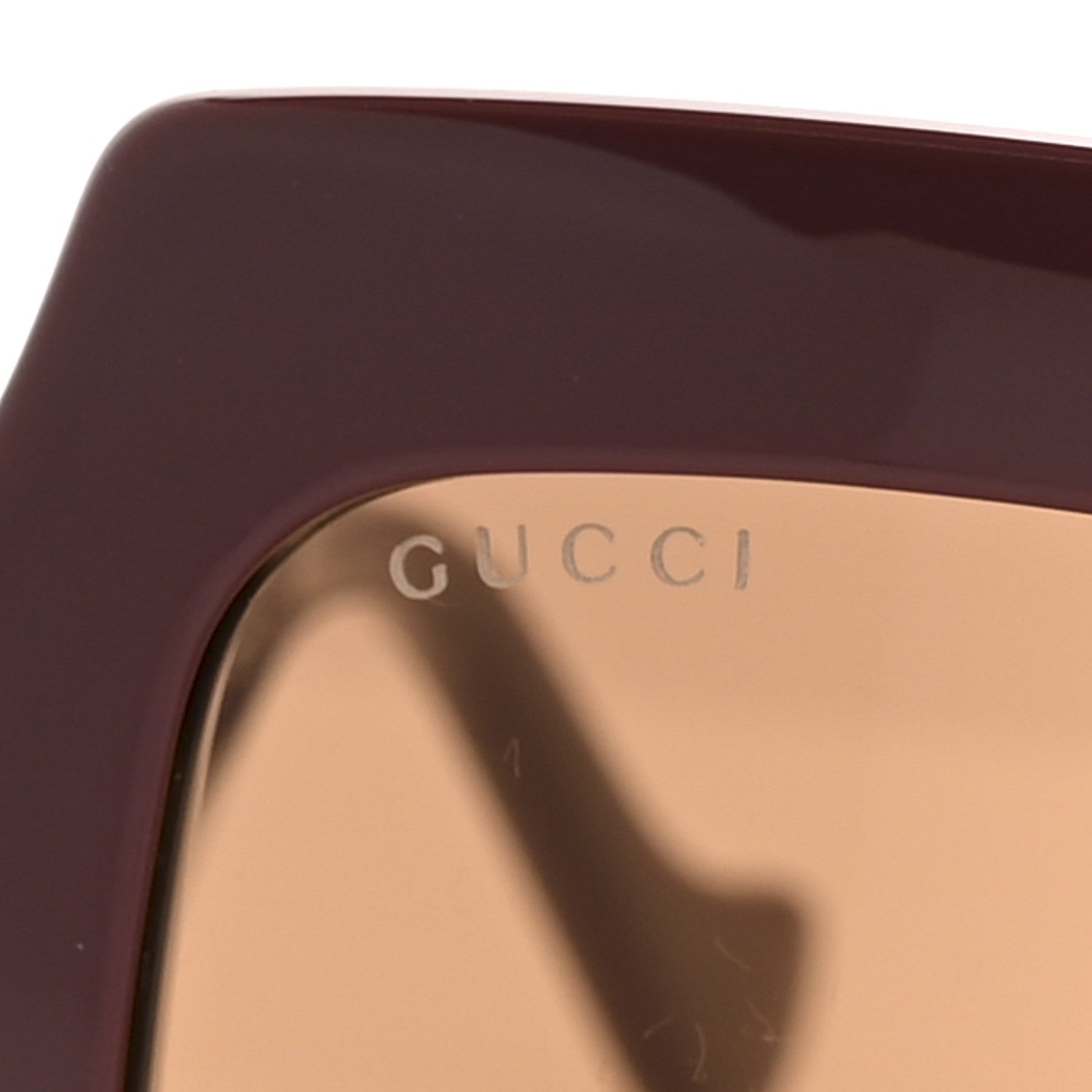 Acetate Rectangular Frame Chain Sunglasses GG1022S Burgundy