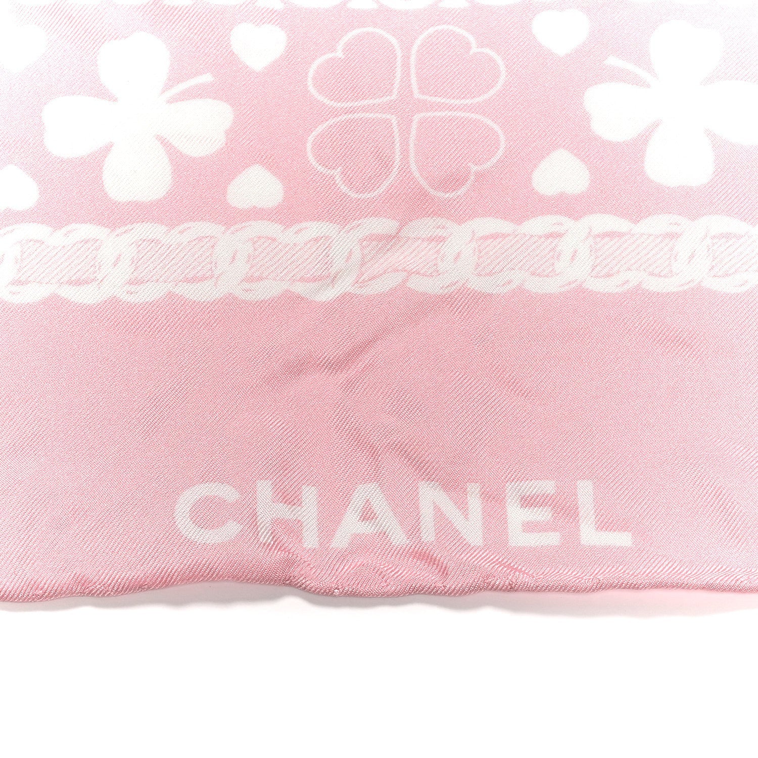 Silk CC Clover Scarf Pink