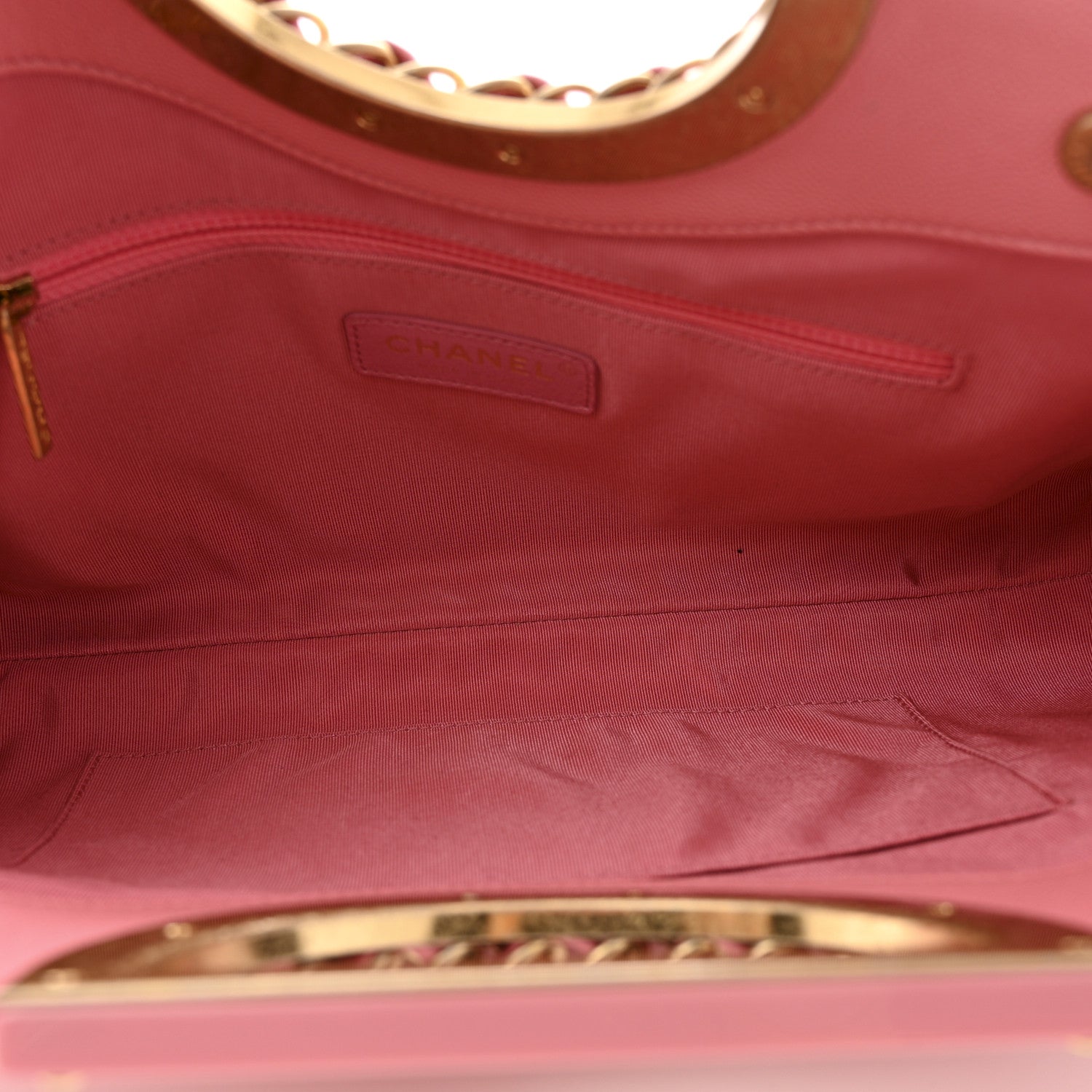 Caviar Quilted A Real Catch Clutch Pink