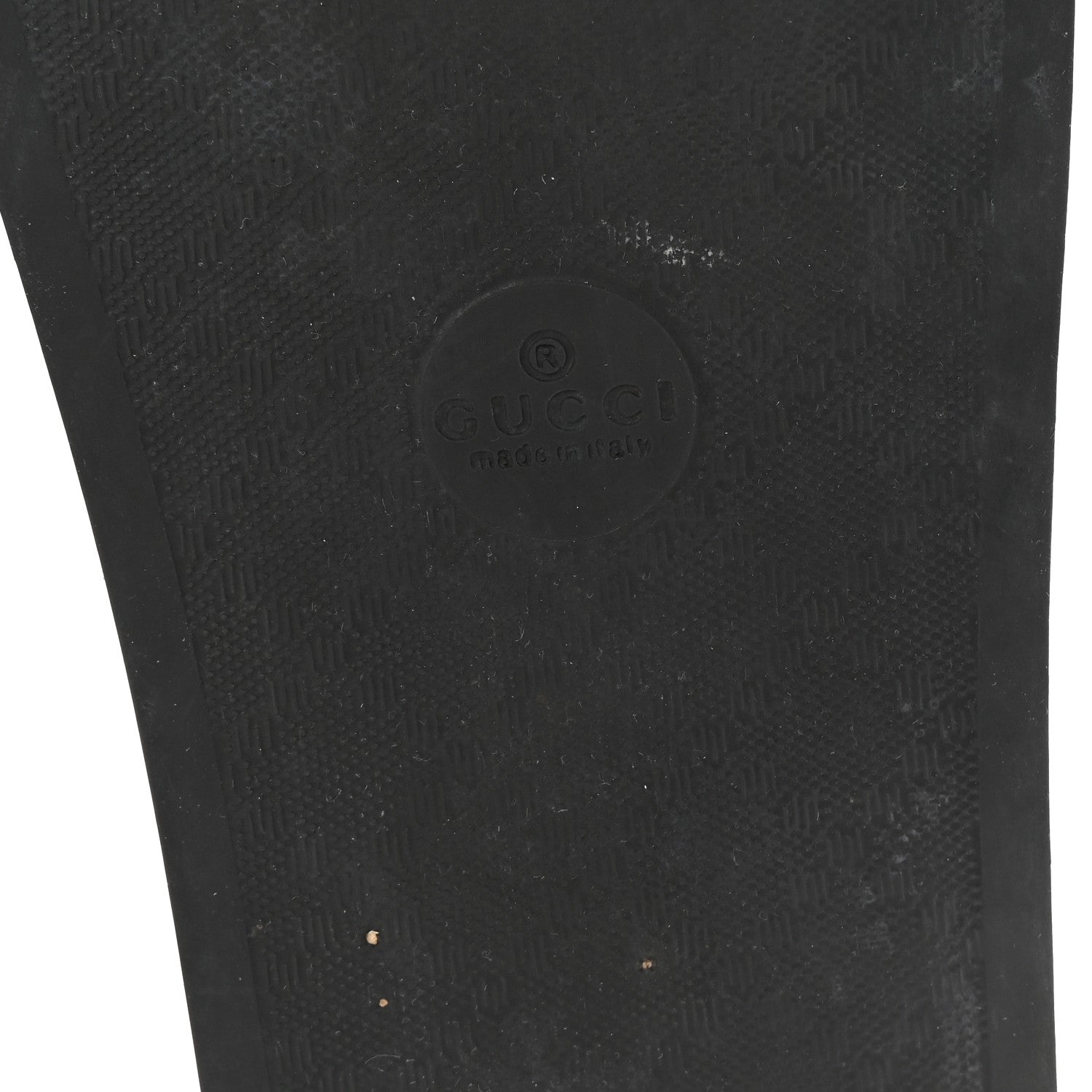Rubber GG Monogram Perforated Womens Slide Sandals 40 Black