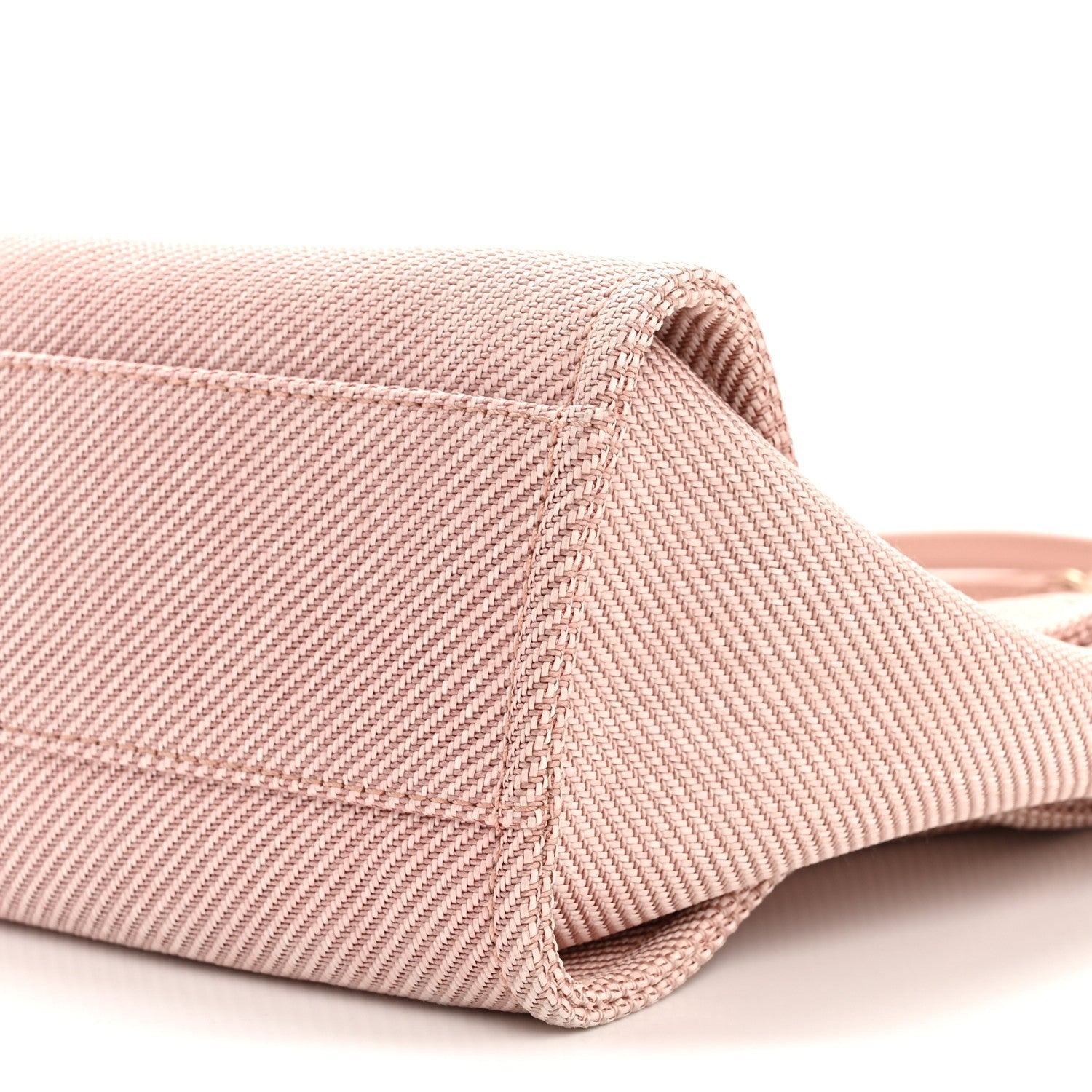 Mixed Fibers Calfskin Small Deauville Tote Rose Pink