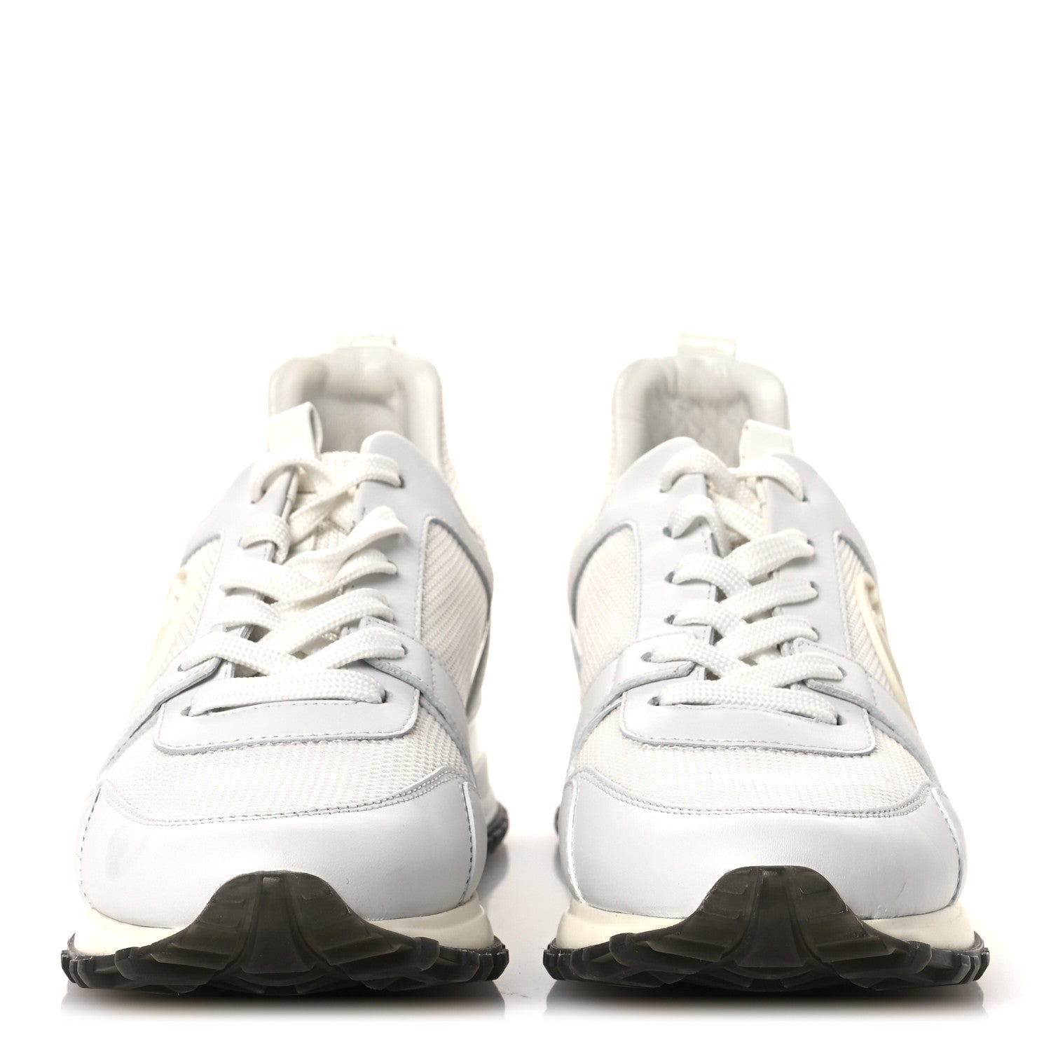 Calfskin Mesh Run Away Sneakers 37.5 White