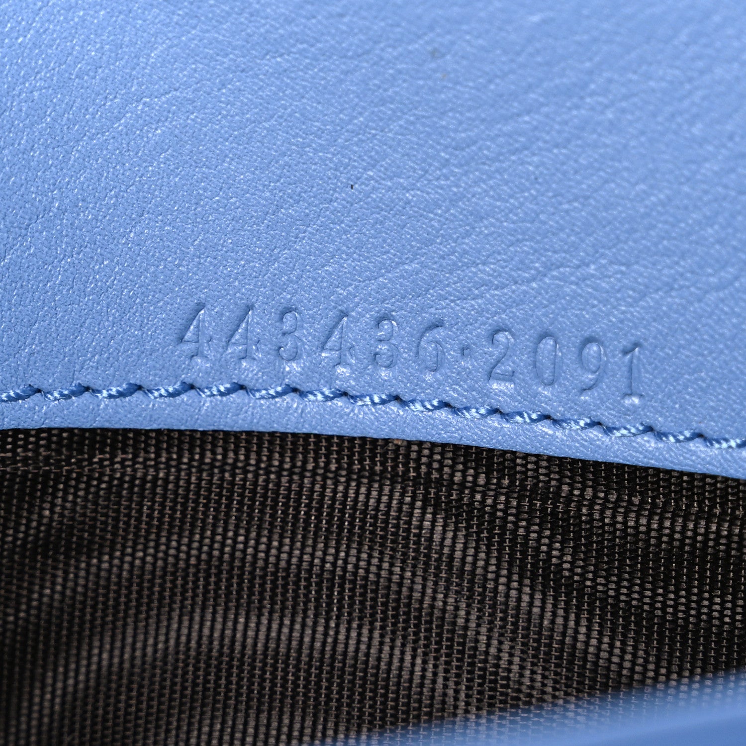 Calfskin Matelasse GG Marmont Continental Wallet Clear Sky Blue