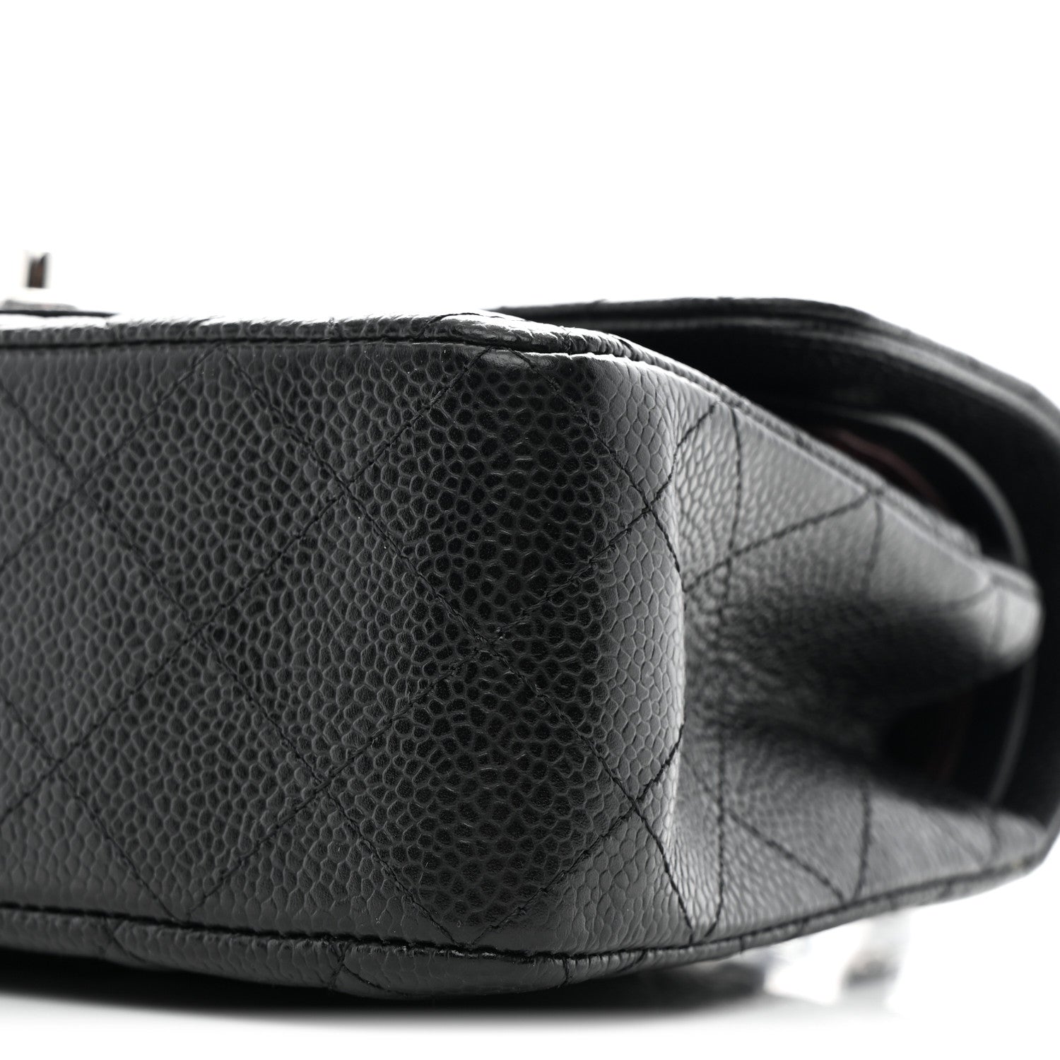 Caviar Quilted Small Double Flap Black