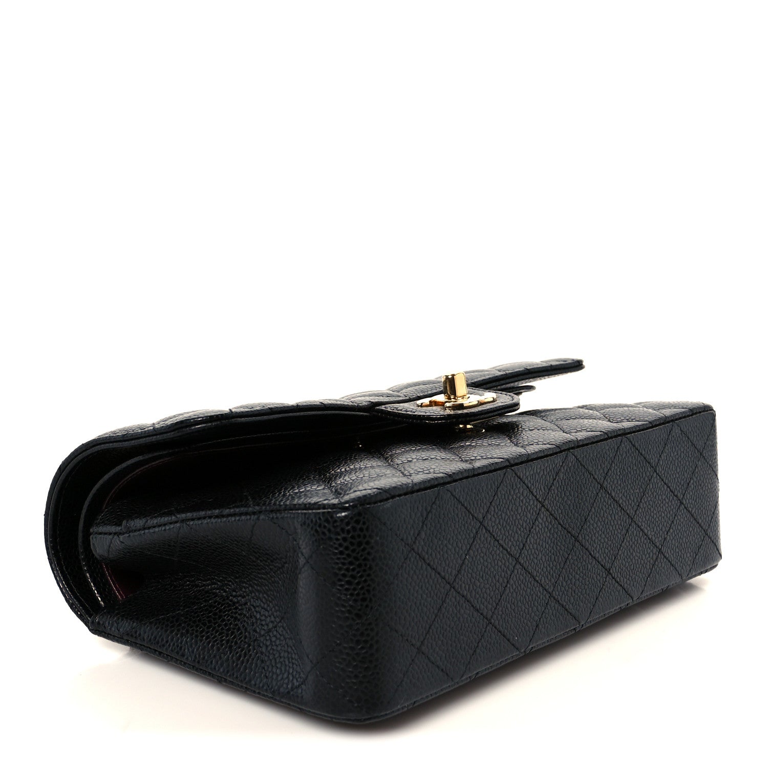 Caviar Quilted Small Double Flap Black