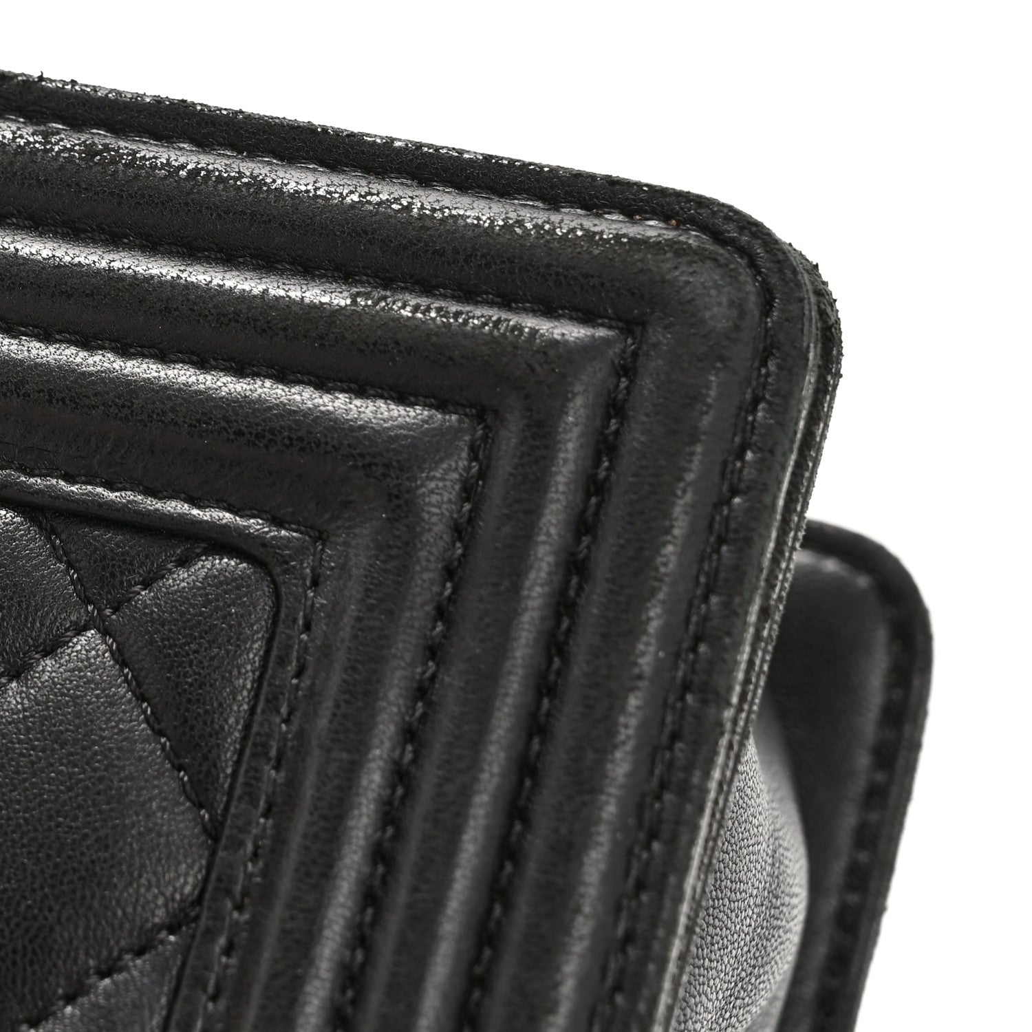 Lambskin Quilted Medium Boy Flap Black