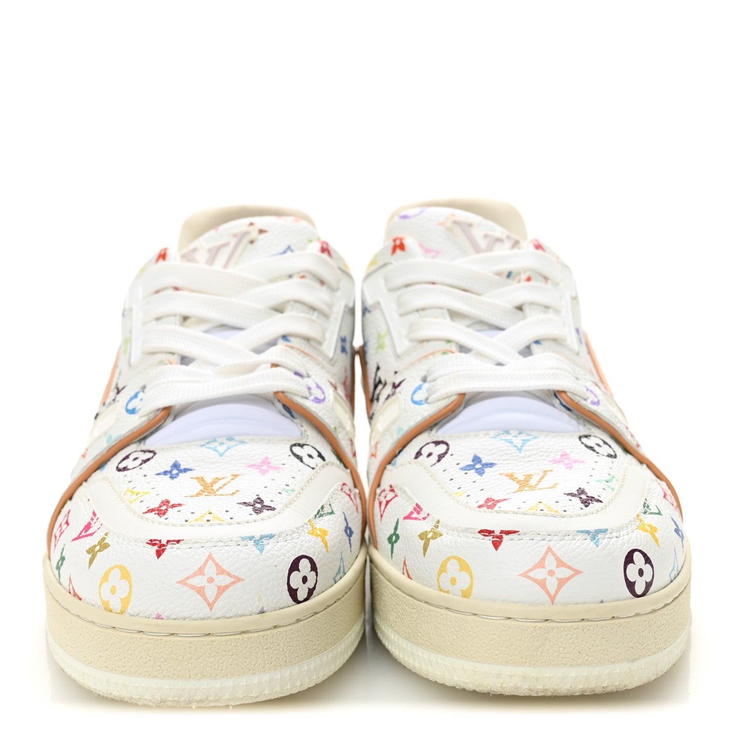 LV X TM Calfskin Monogram Multicolor Womens LV Trainer Sneakers 38 White