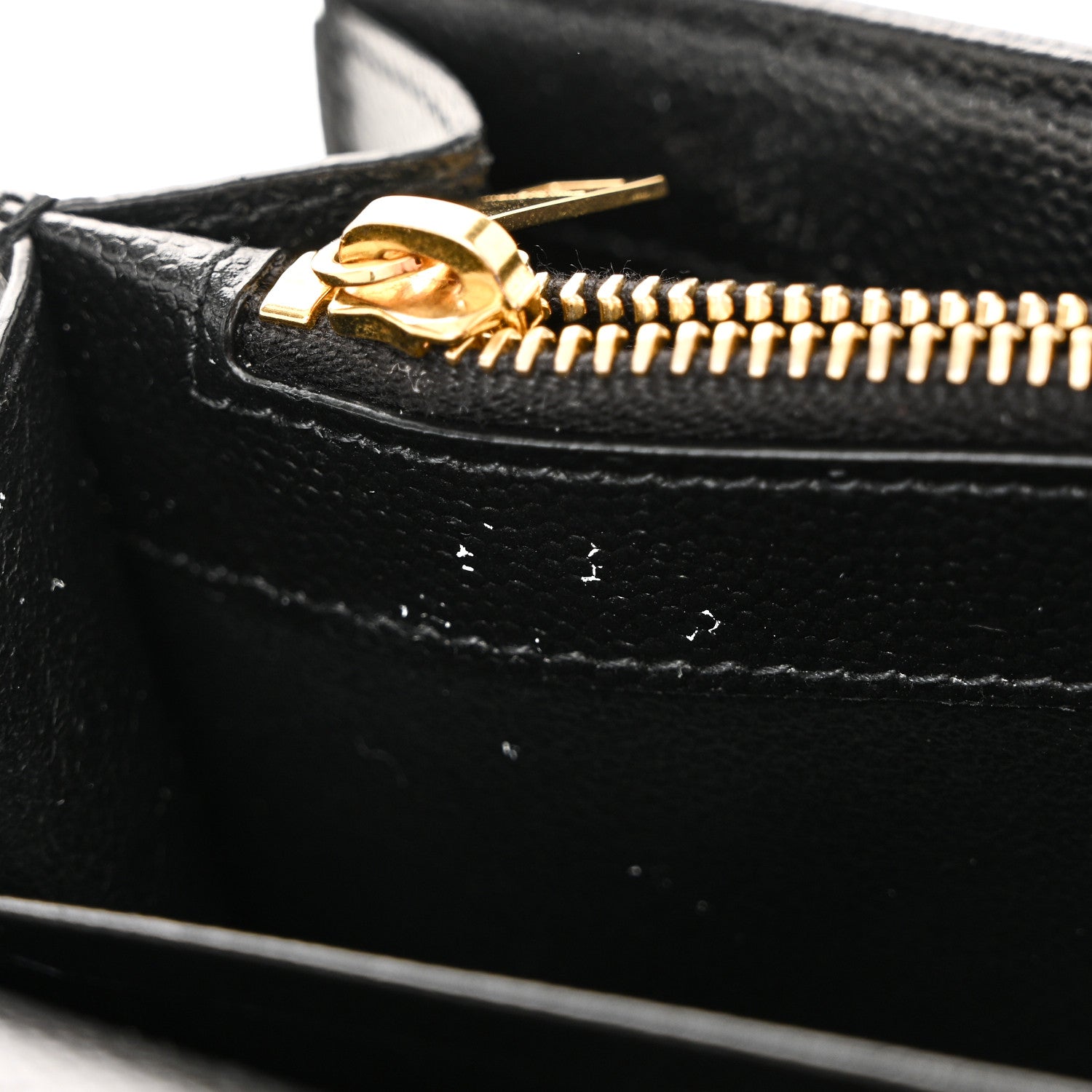 Grain De Poudre Matelasse Chevron Monogram Chain Wallet Black