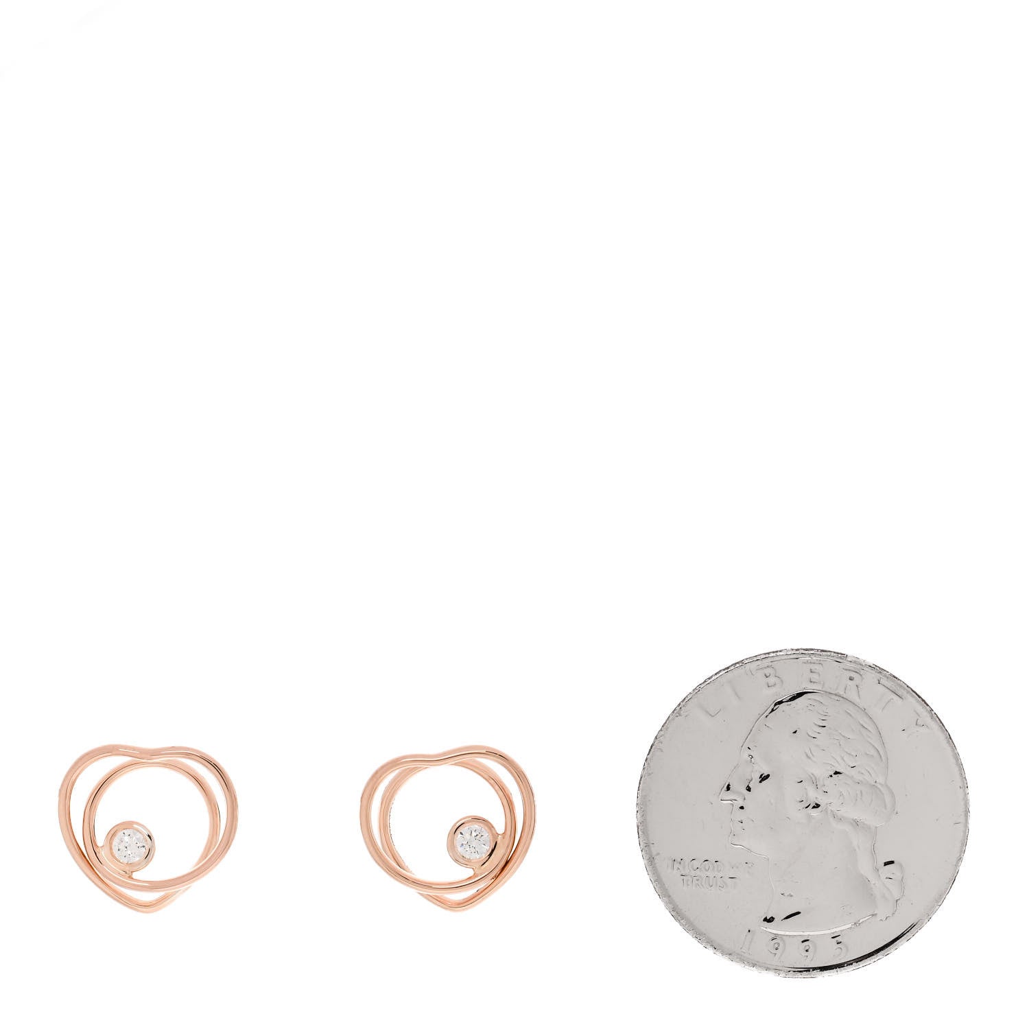 18K Rose Gold Diamond TPM Vertige Coeur Earrings