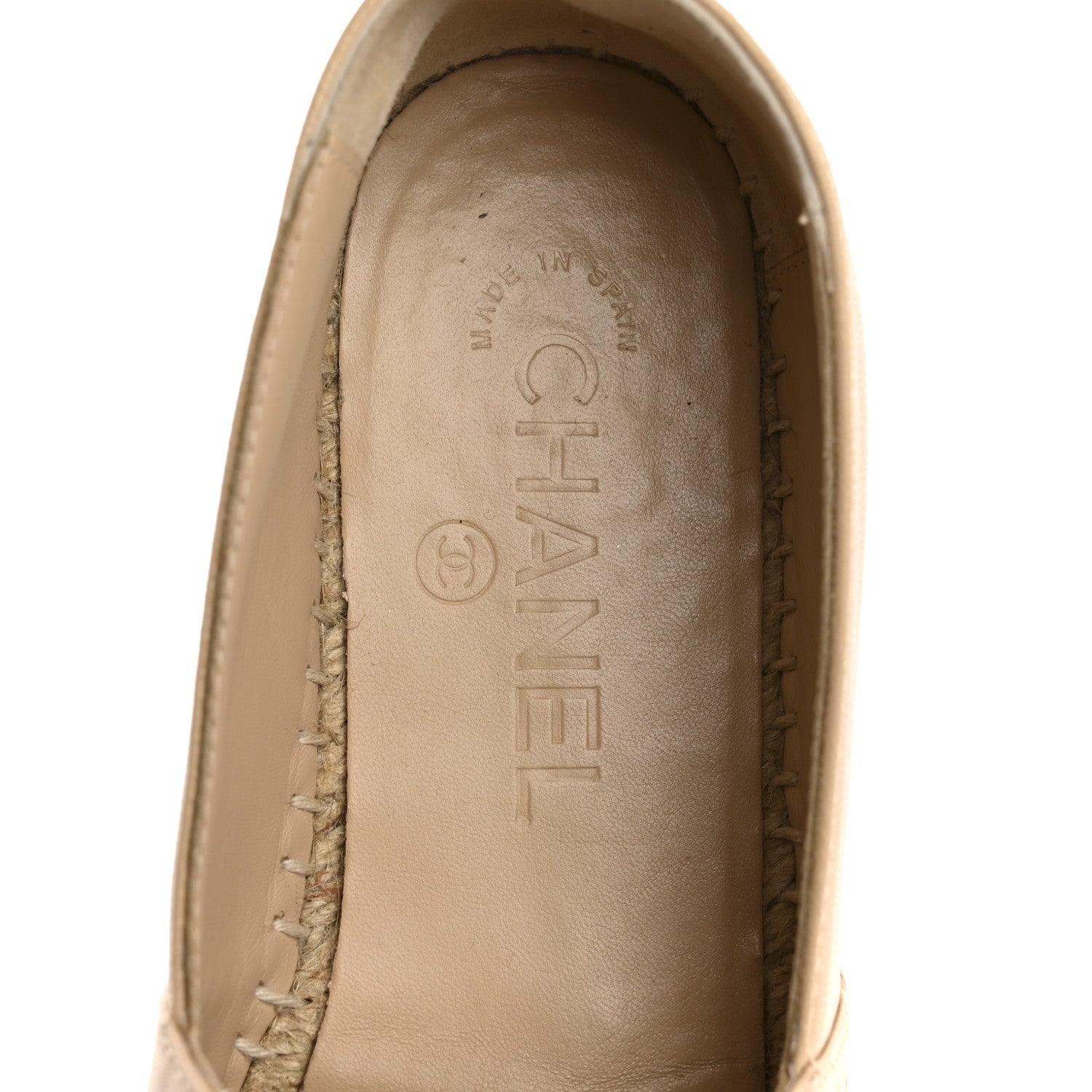 Lambskin CC Espadrilles 36 Beige Black