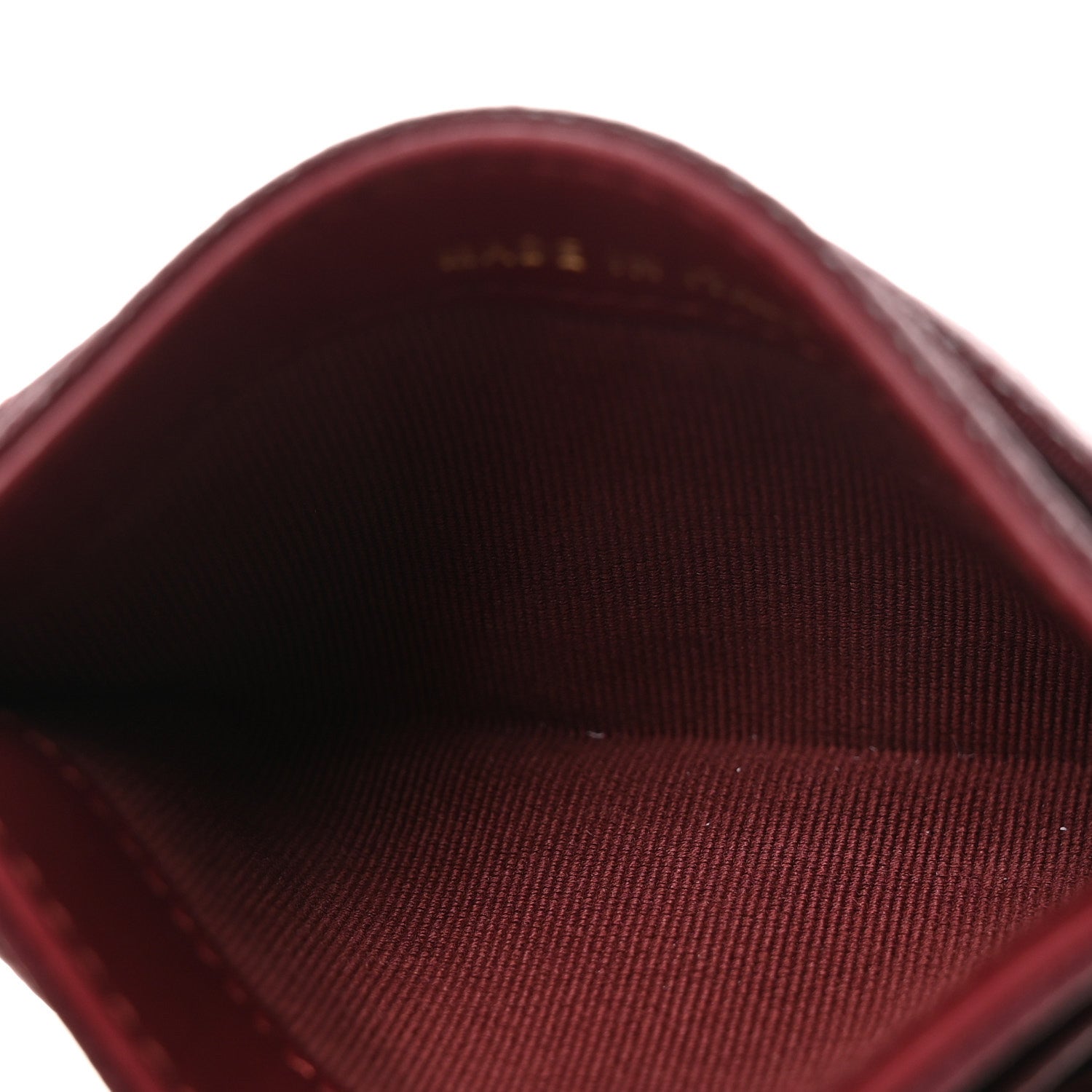Caviar Chevron Quilted Card Holder Dark Burgundy