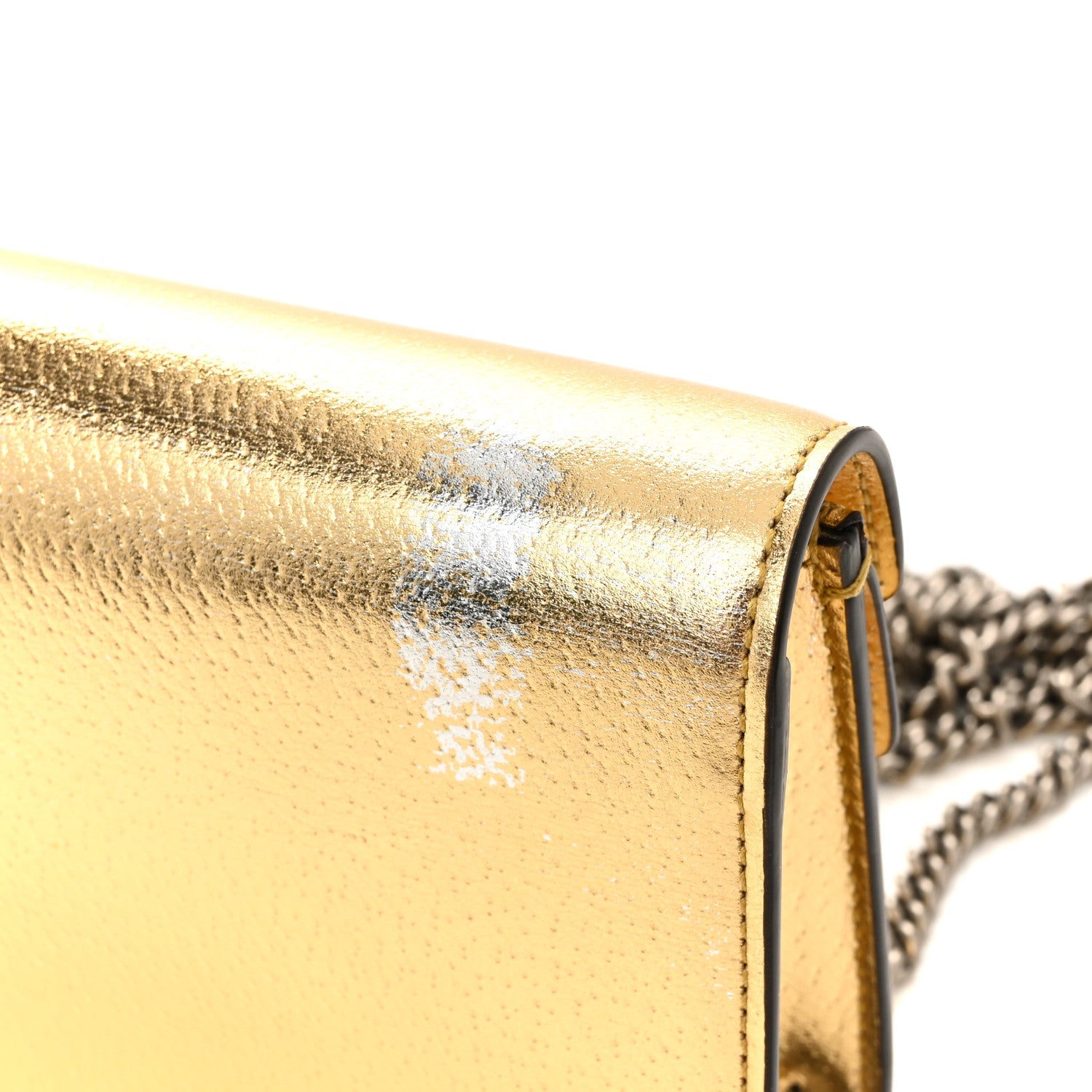 Metallic Calfskin Super Mini Dionysus Shoulder Bag Gold
