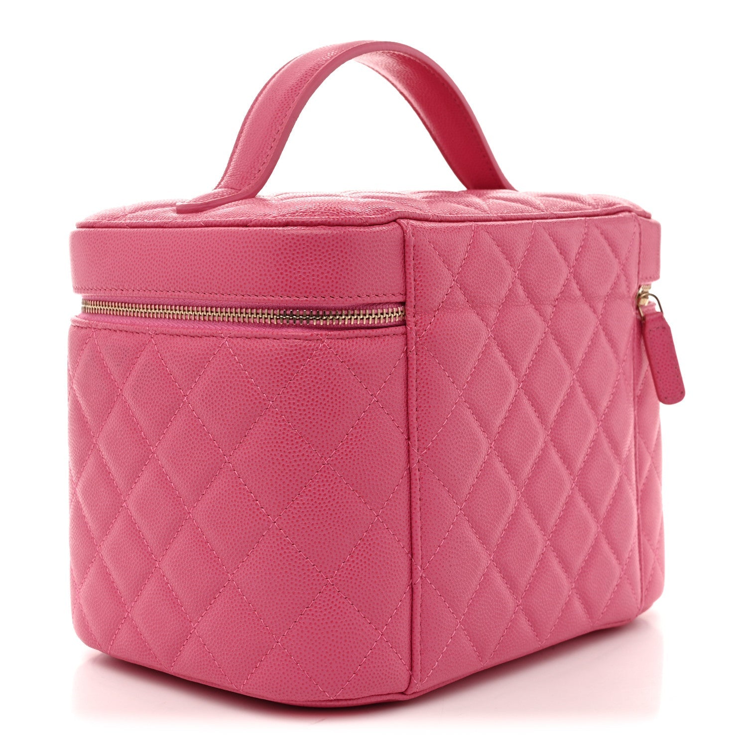 Caviar Quilted Large Vanity Pouch Pink
