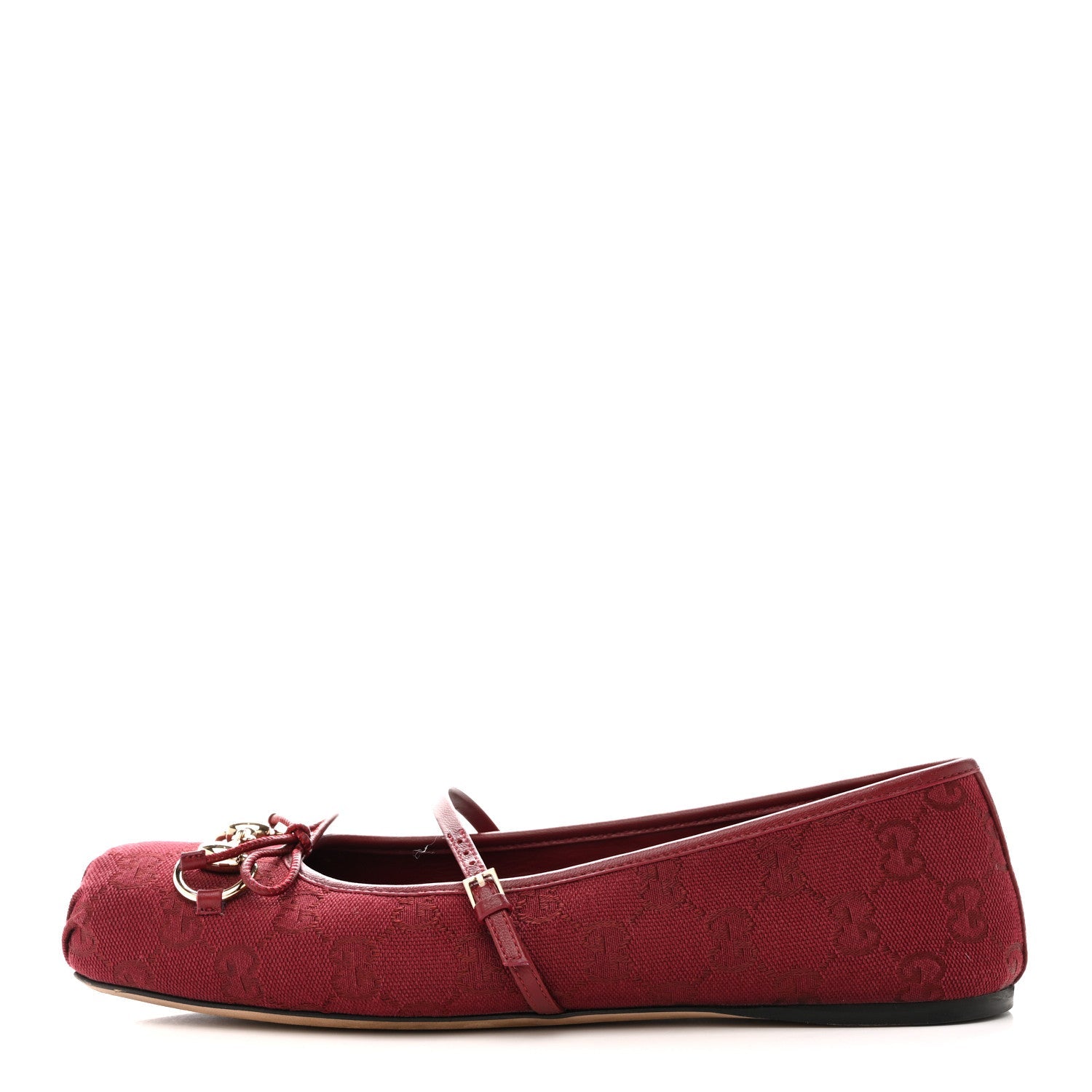 GG Monogram Horsebit Ballet Flats 40 Rosso Ancora