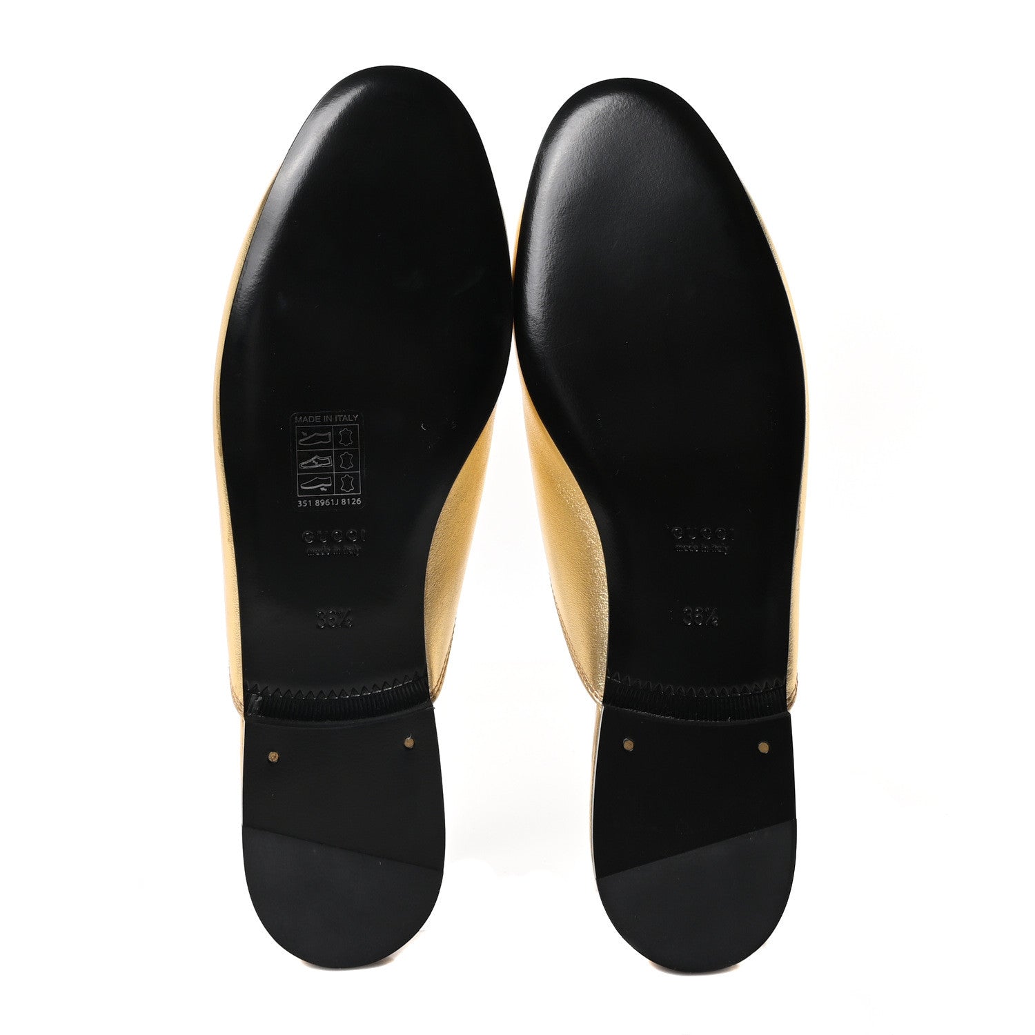 Nappa Silk Crystal Horsebit Womens Princetown Slippers 36.5 Gold