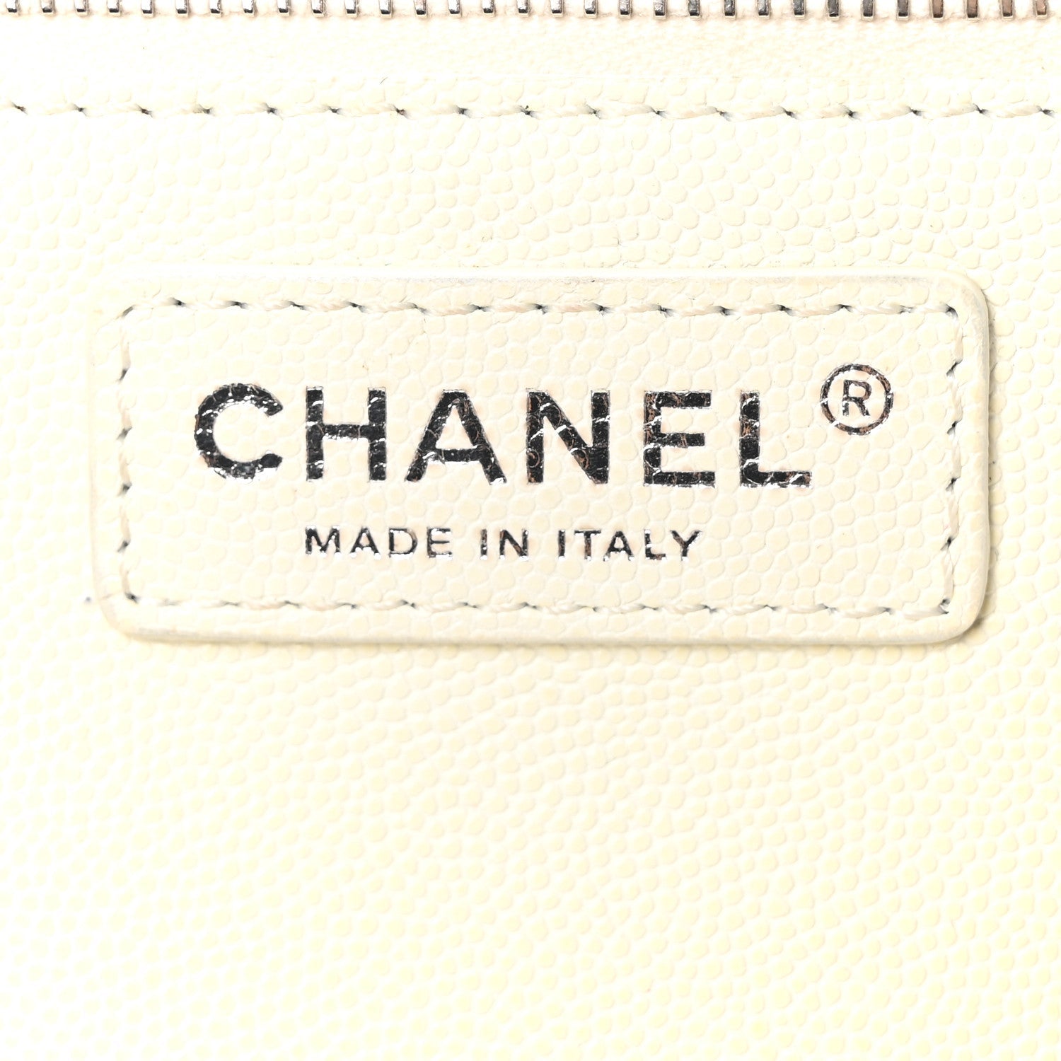 Caviar Stitched Large Lady Coco Shopping Tote White