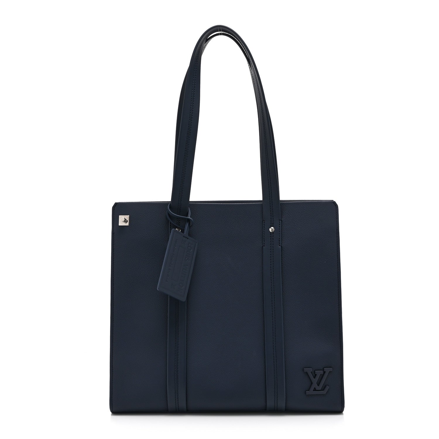 Grained Calfskin LV Aerogram Tote Navy