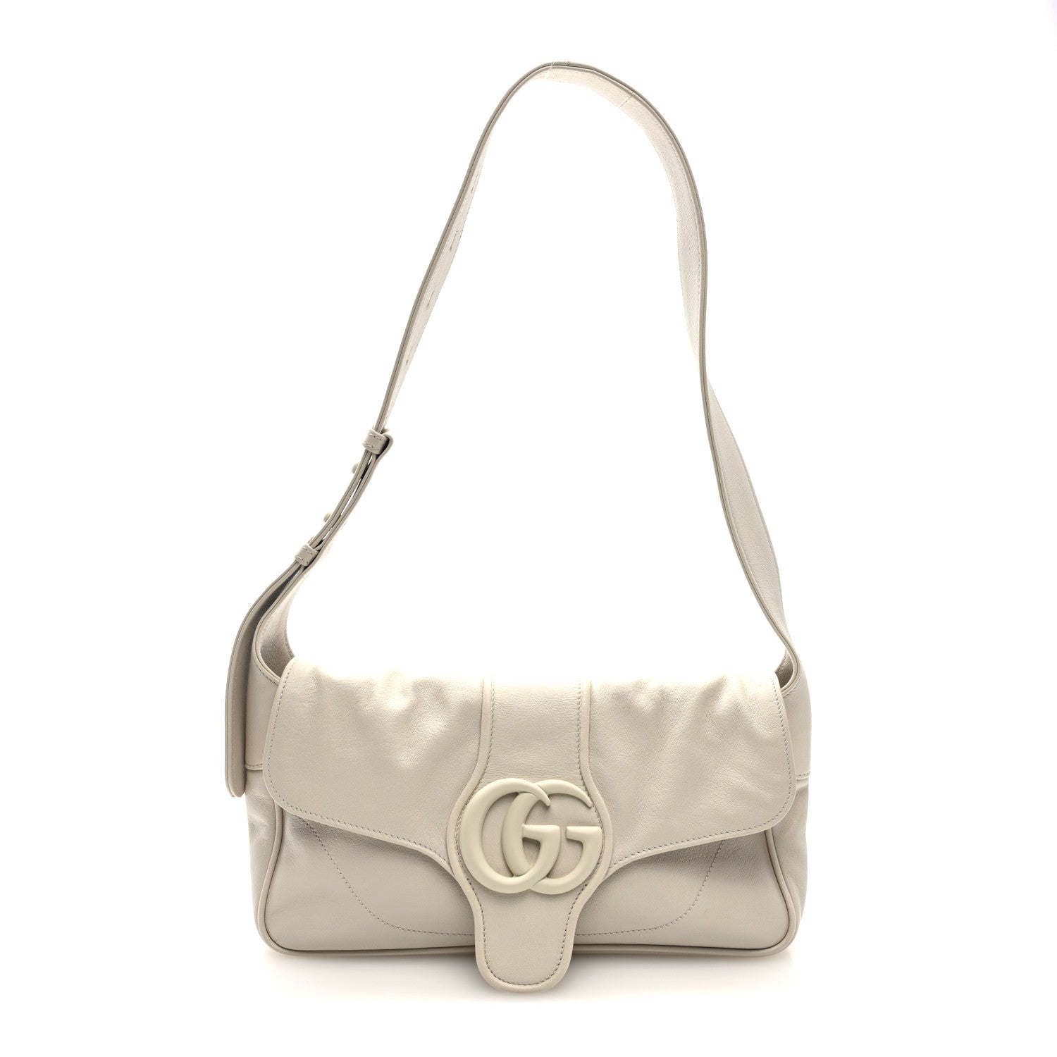 Goatskin Small GG Monochrome Aphrodite Shoulder Bag Mystic White