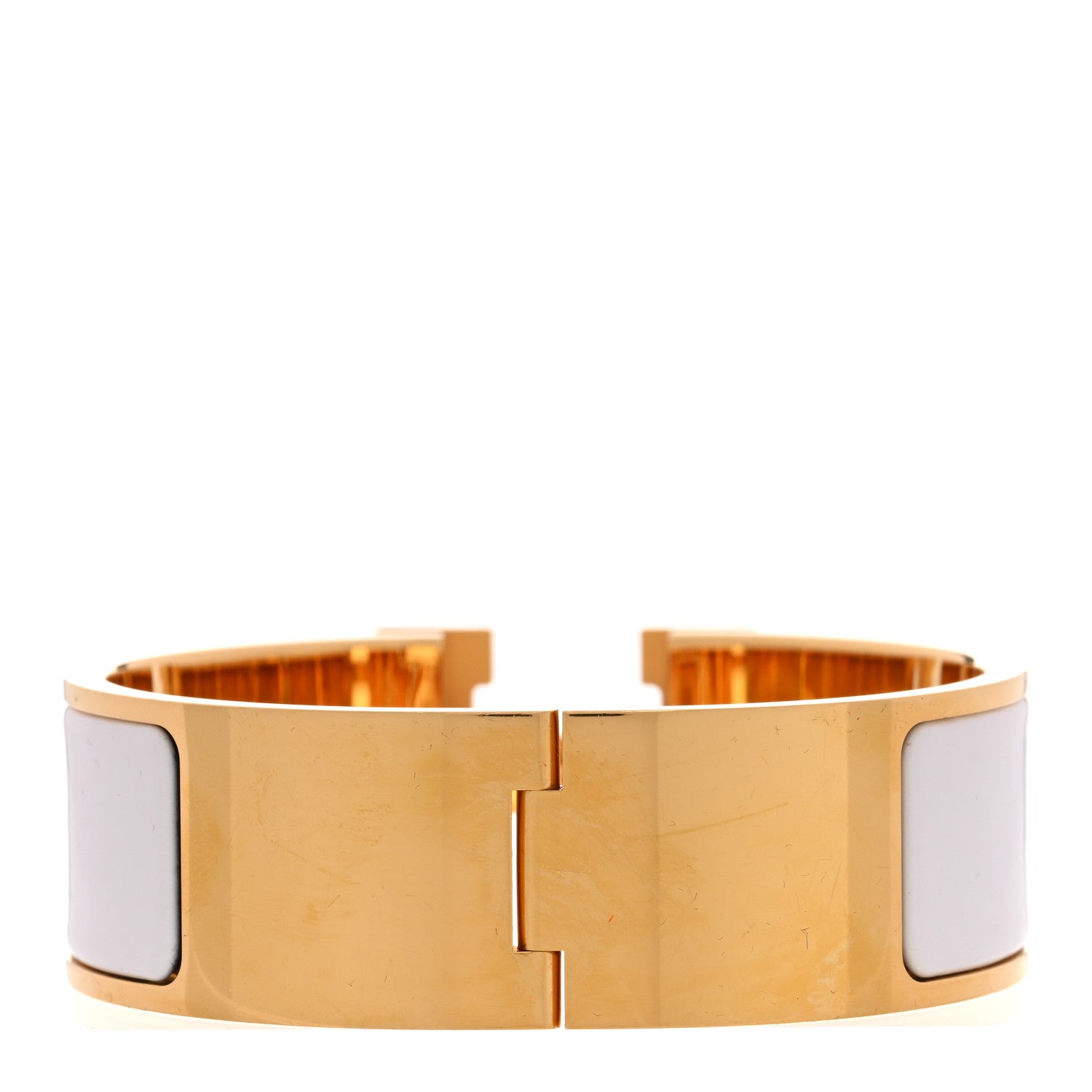 Enamel Wide Clic Clac H Bracelet PM White