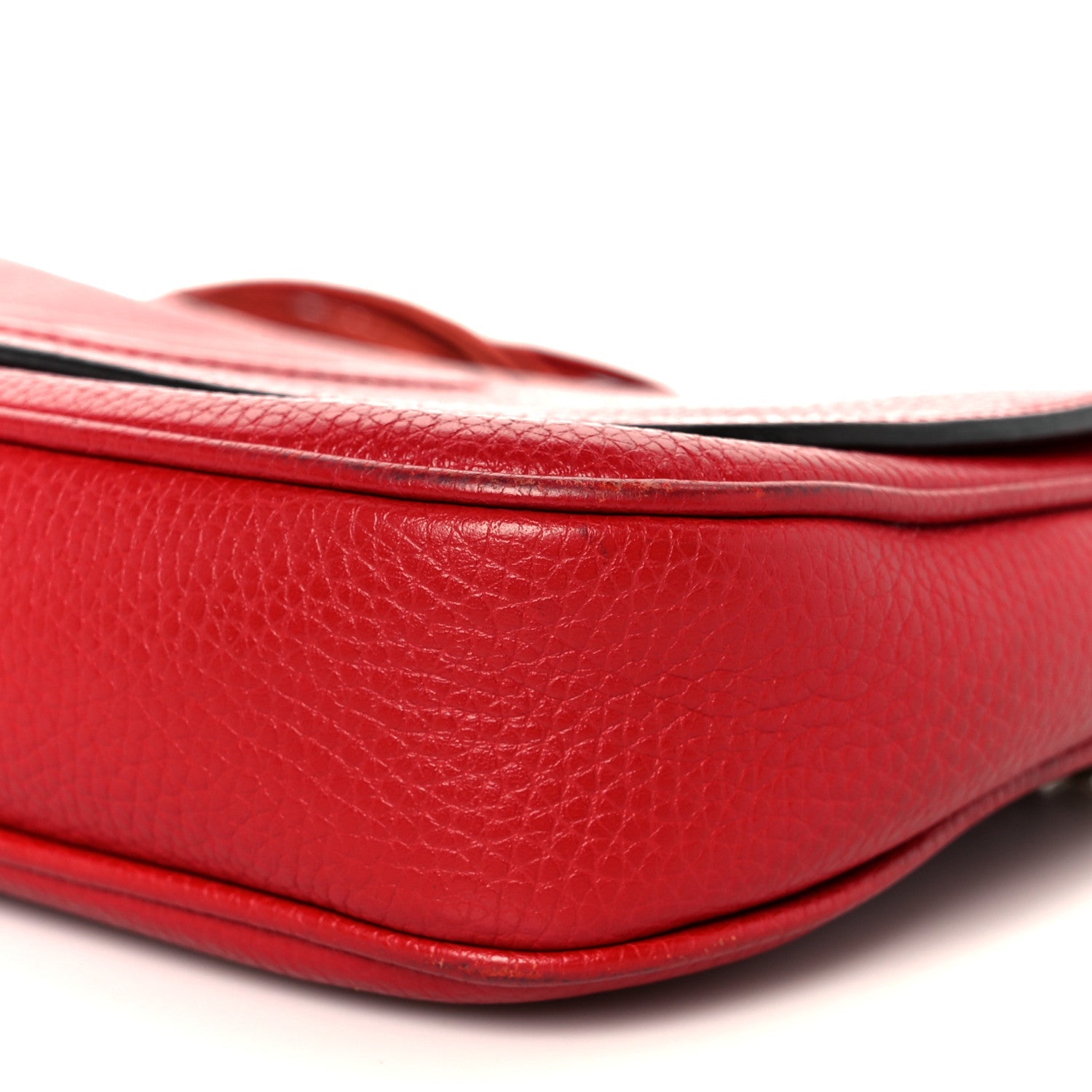 Pebbled Calfskin Medium Soho Flap Crossbody Vibrant Red