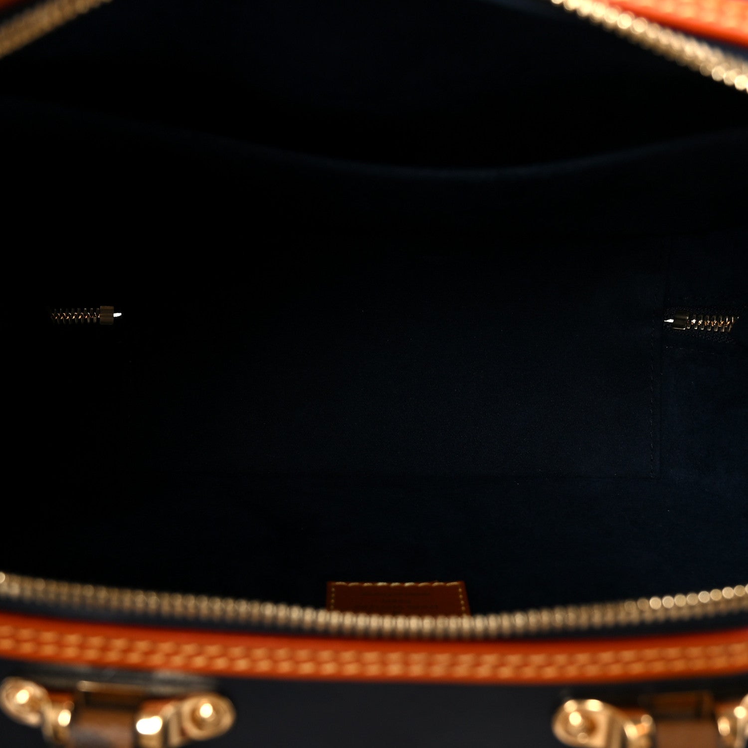 Calfskin Reverse Monogram Valisette PM Navy Caramel