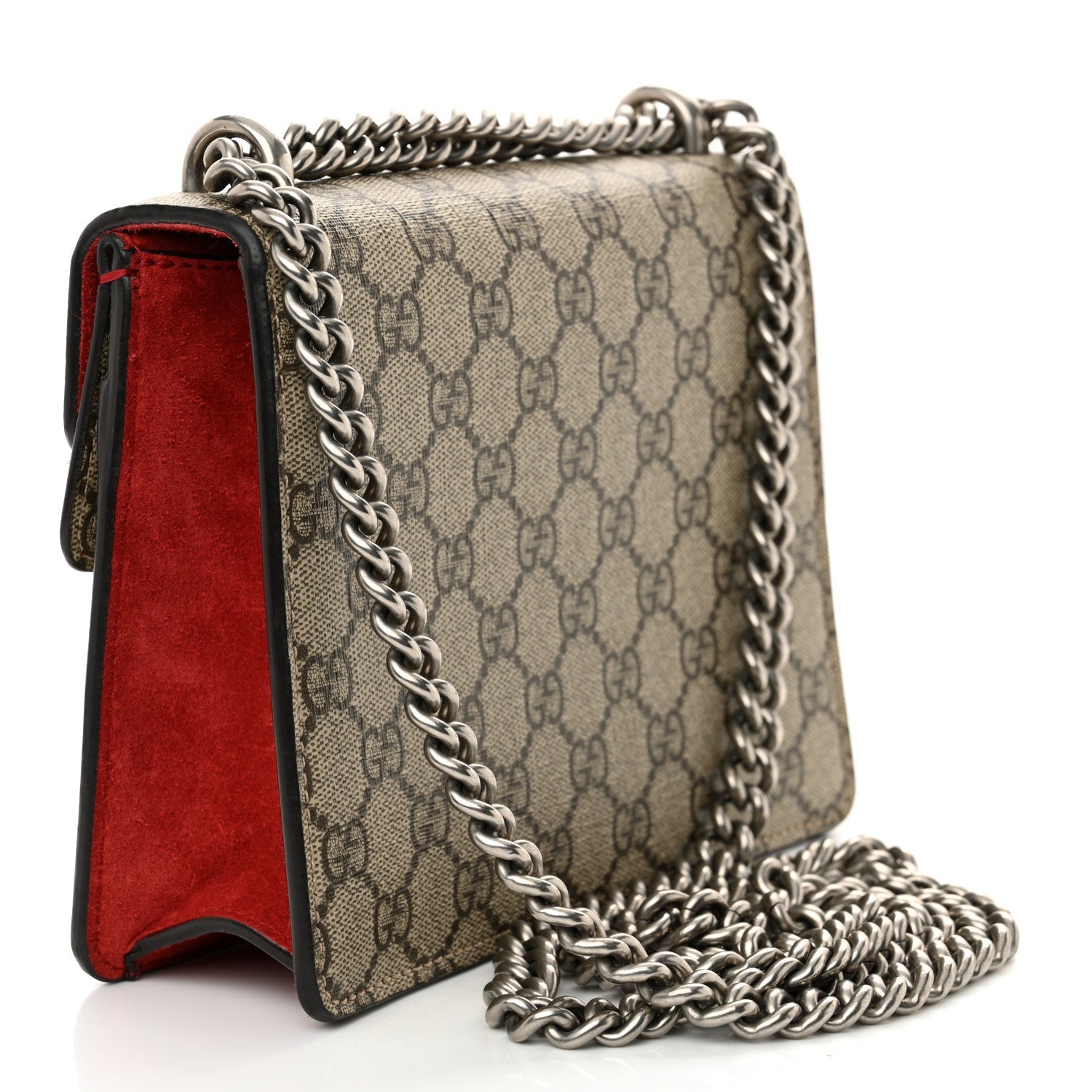 GG Supreme Monogram Mini Dionysus Shoulder Bag Hibiscus Red